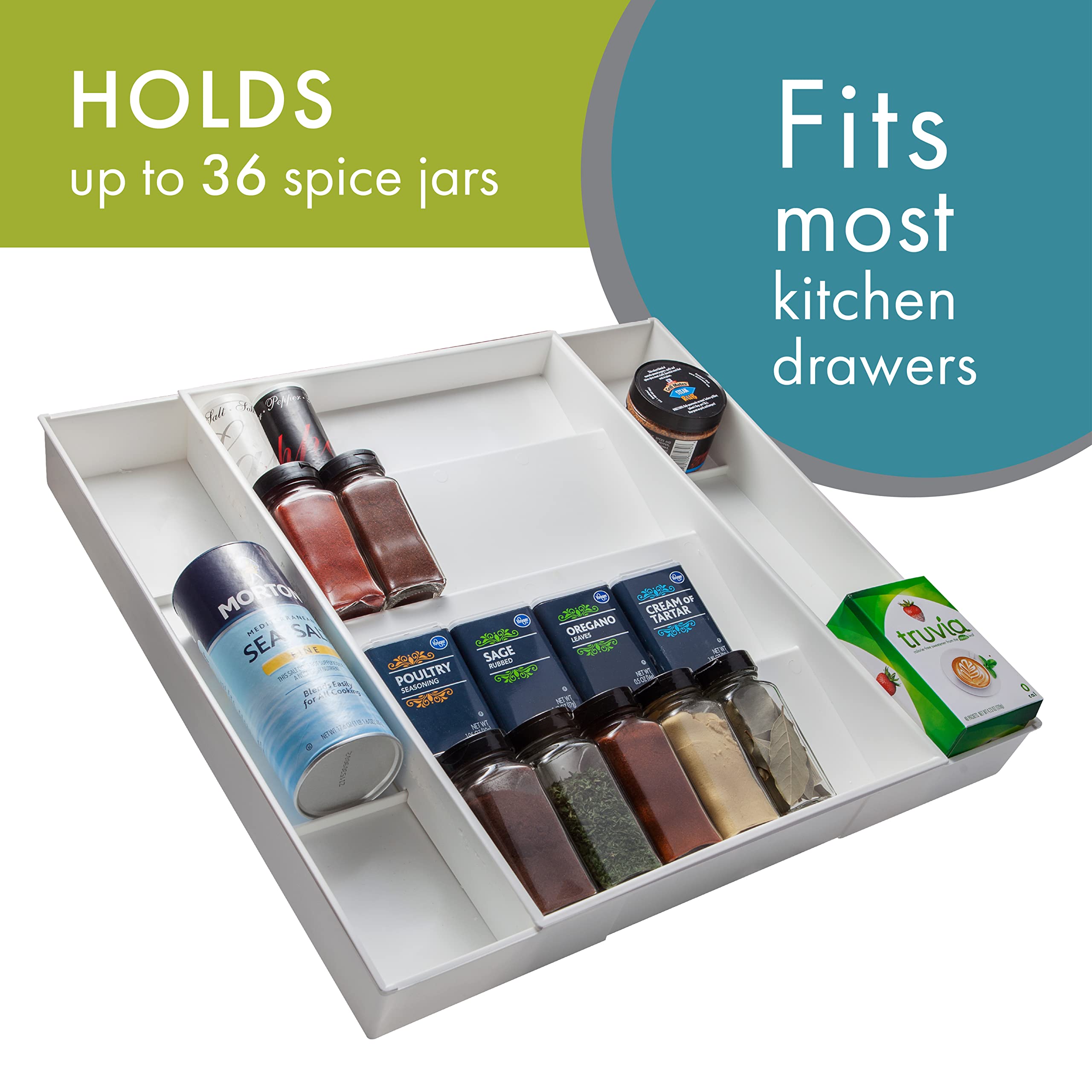 Dial Industries Expand-A-Drawer Spice Tray, White