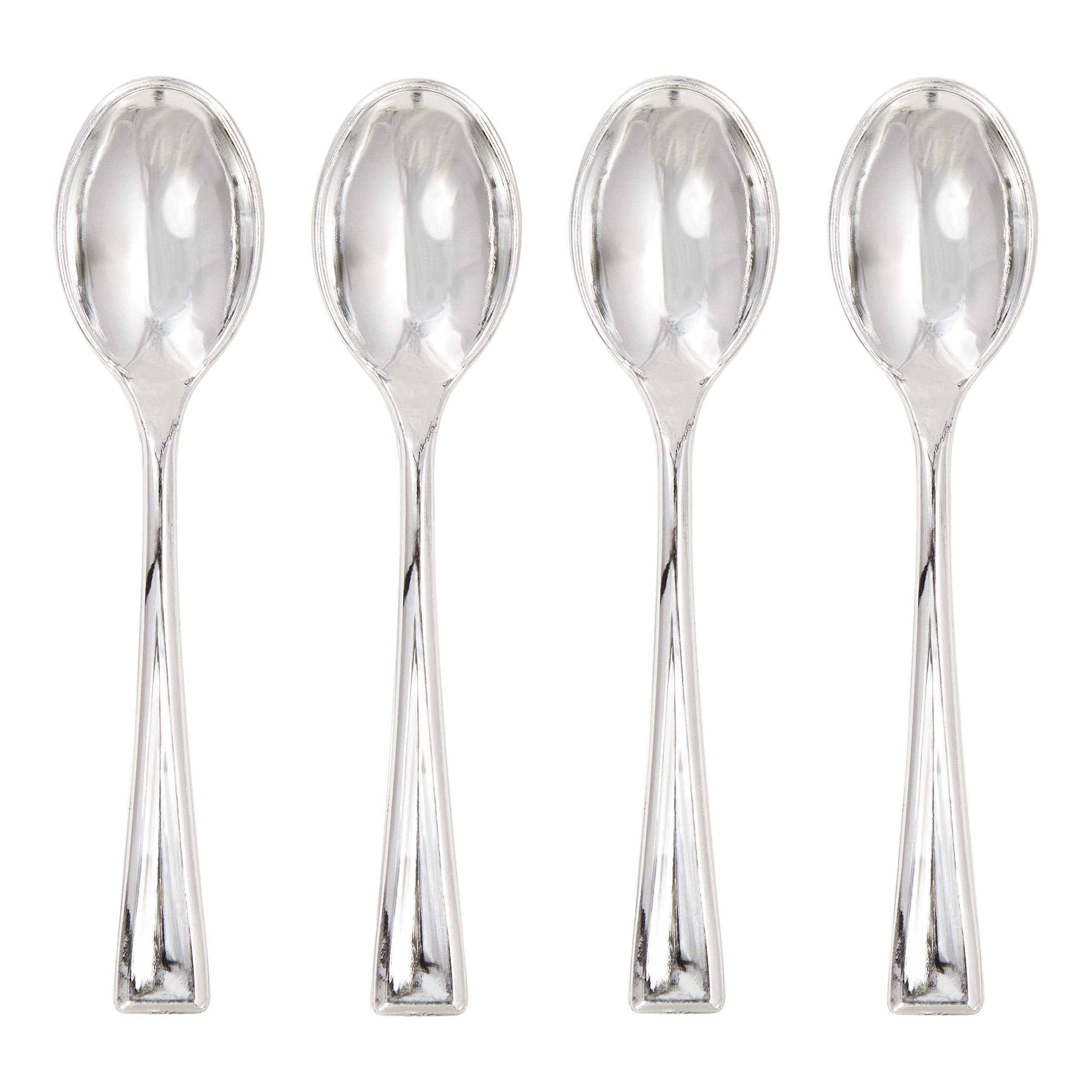 Creative Converting Plastic Spoons, One Size, Metallic