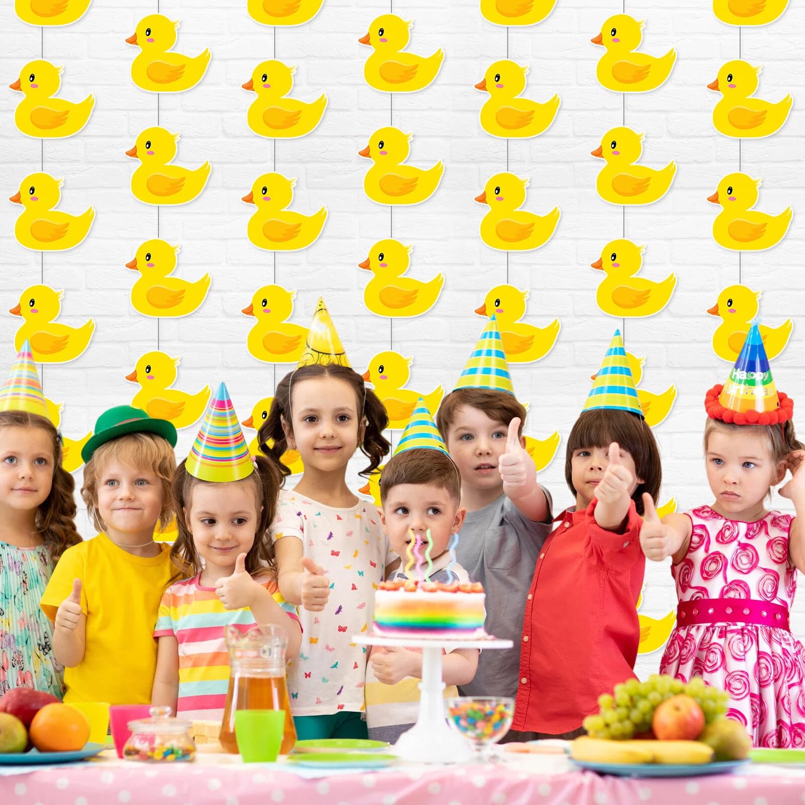 Humyoun 8 Pcs Duck Hanging Decoration Duck Garland Banner Cute Yellow Banner for Birthday Party Baby Showers Decoration Supplies