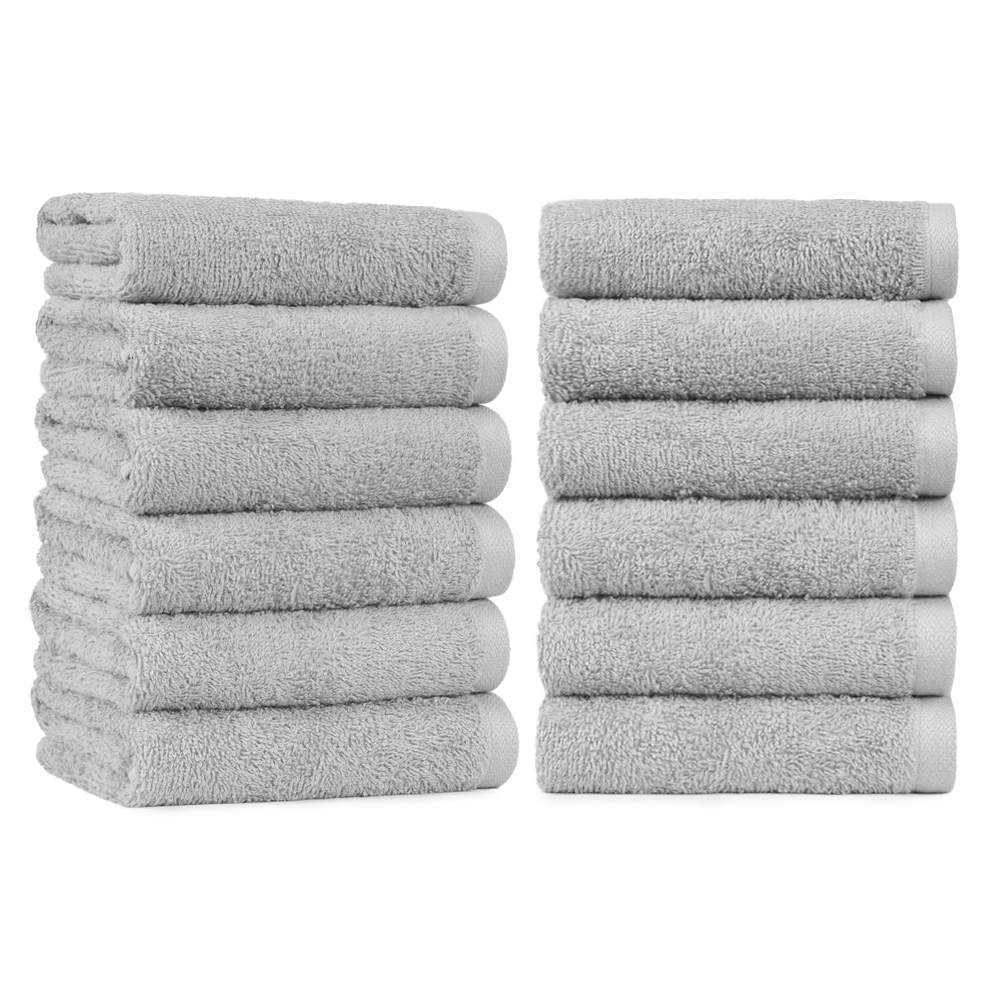 Amazon Basics Soft and Thick Cotton Hand Towels, 16 x 26, Gray, 12-Pack