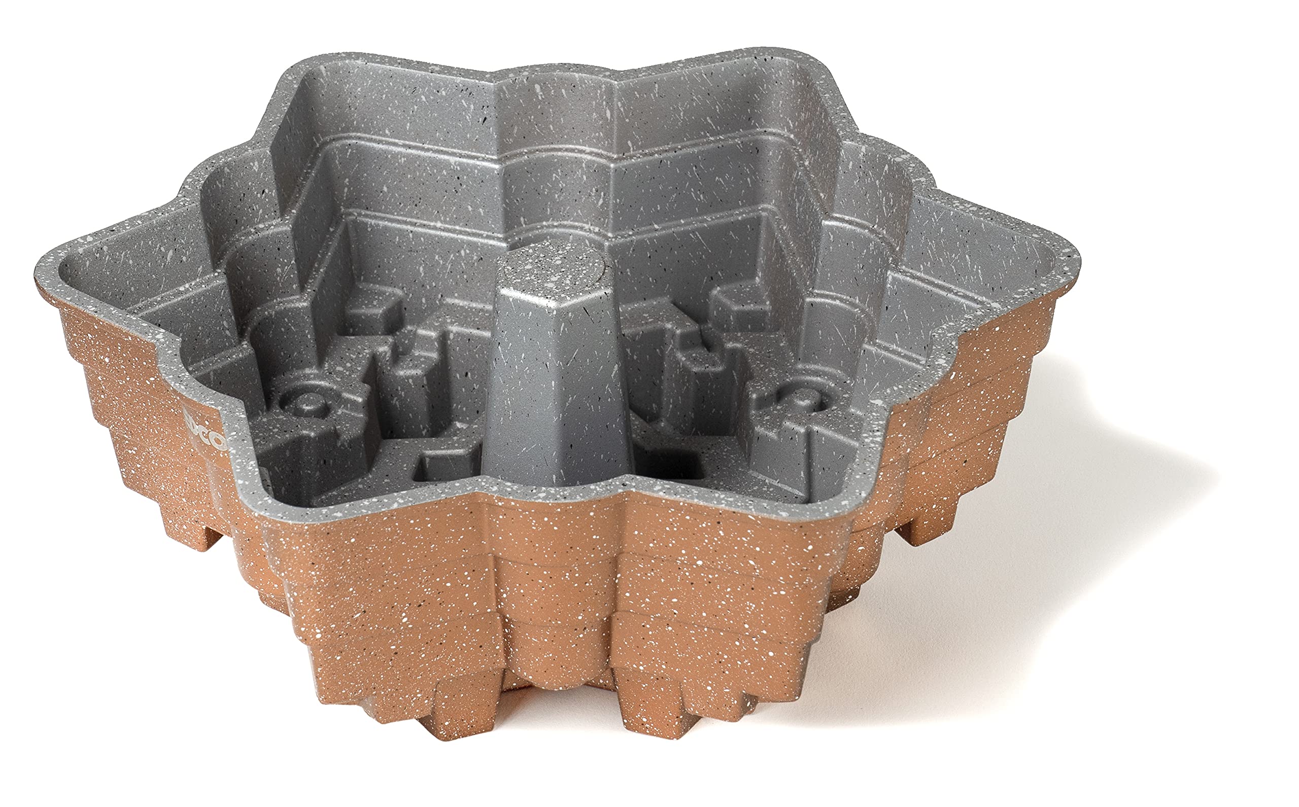 Red Co. 8 Cup Non Stick Cast Aluminum 9.5 Inch Snowflake Cake Baking Pan, Copper Finish