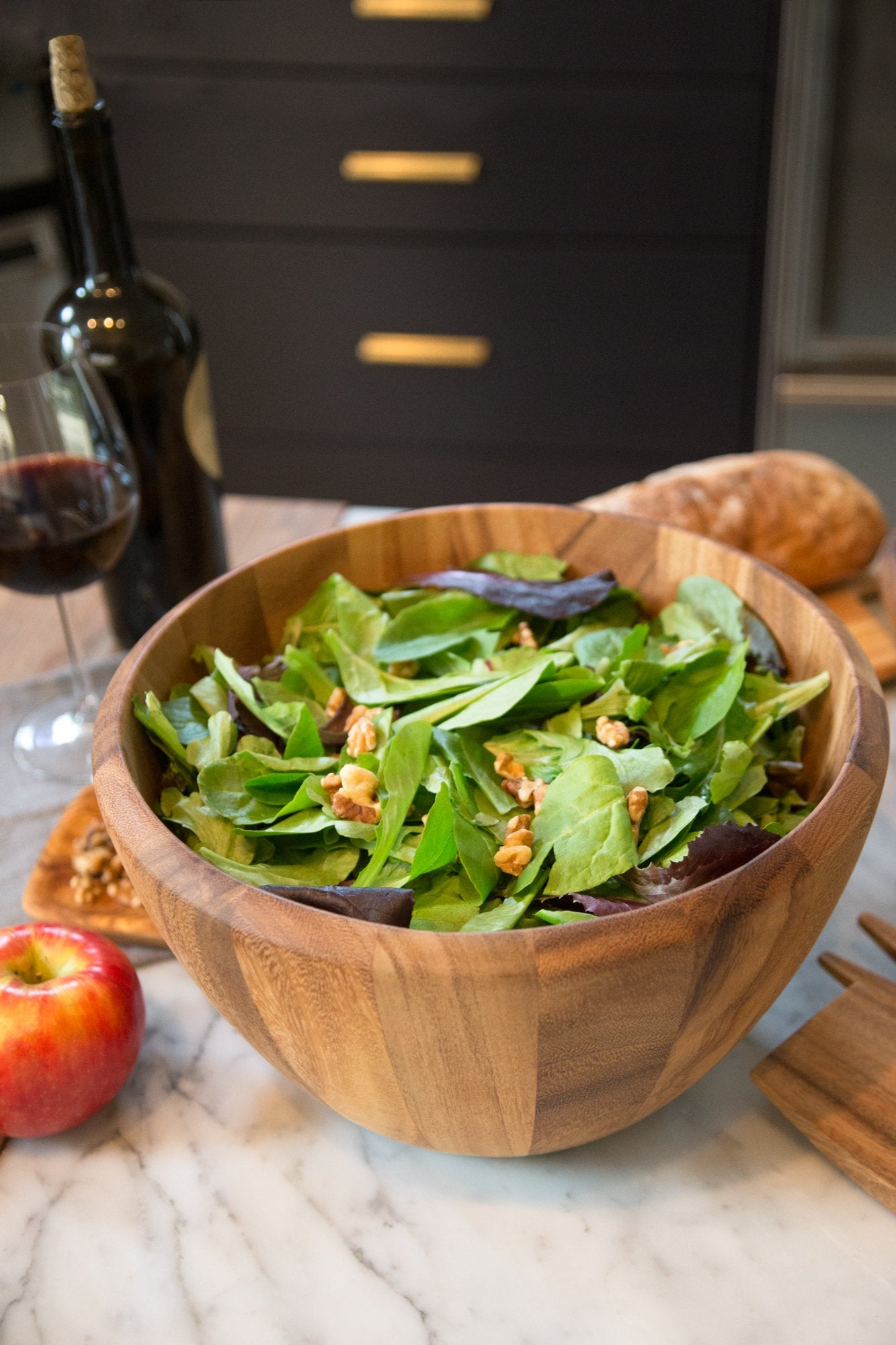 Ironwood Gourmet Extra Large Madera Salad Bowl, Acacia Wood, 12 X 12 X 7.25