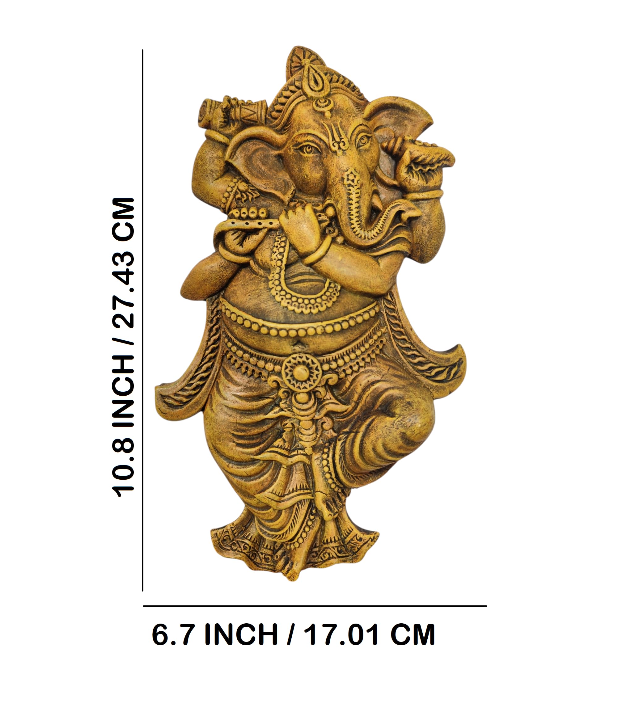 Haus Fabula Terracotta Clay Lord Ganesha Idol Wall Hanging Eco-Friendly Handmade For Home Decor/Diwali Festival/Religious Gift G