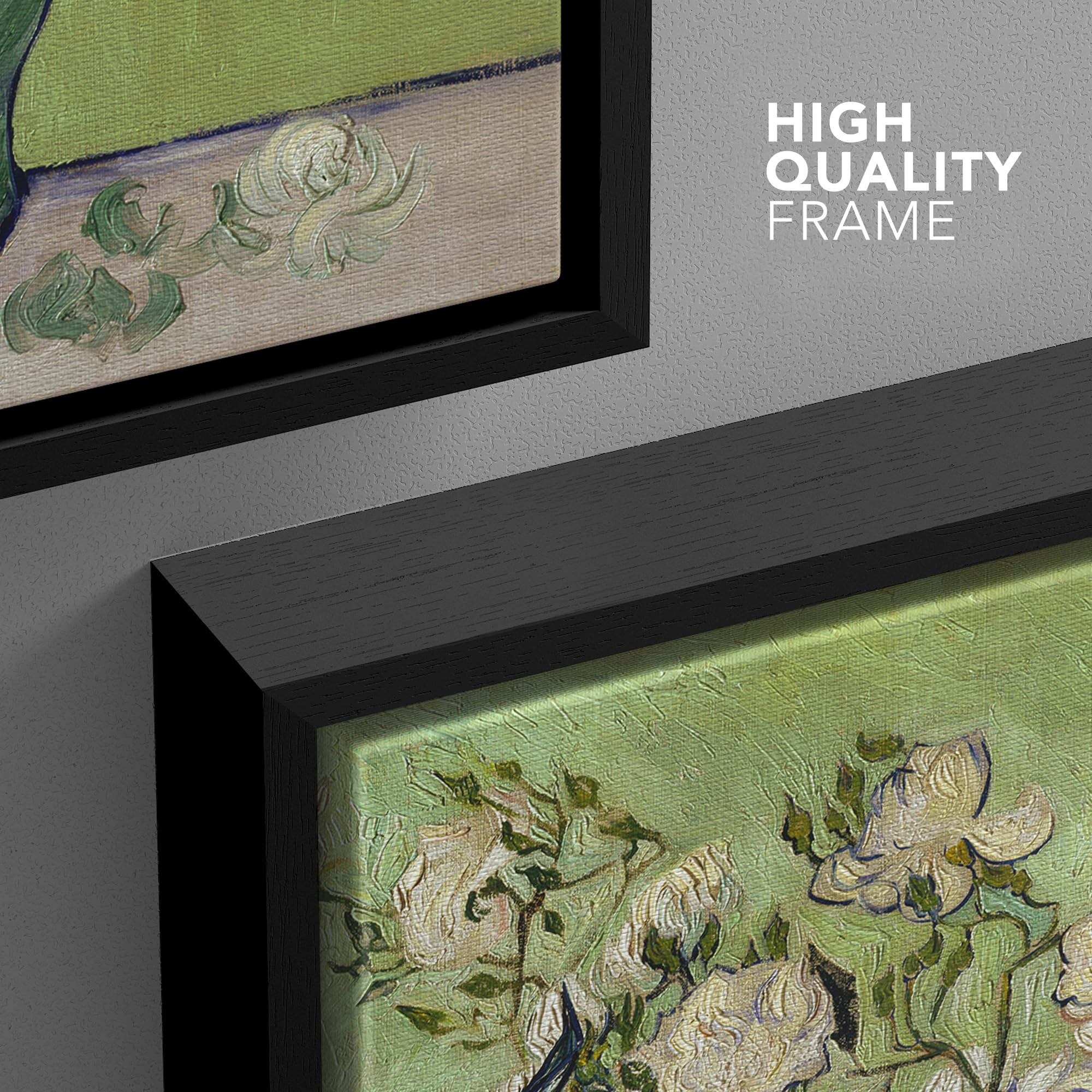 Wall26 Framed Canvas Print Wall Art Irises & Roses By Master Artist Vincent Van Gogh Nature Wilderness Illustrations Fine Art Re