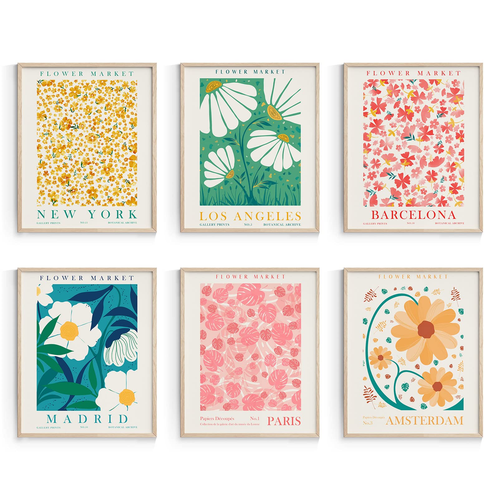 Habseligkeit Flower Market Posters For Room Decor Aesthetic, Danish Pastel Room Decor, Floral Wall Art Prints For Girs Dorm Aest