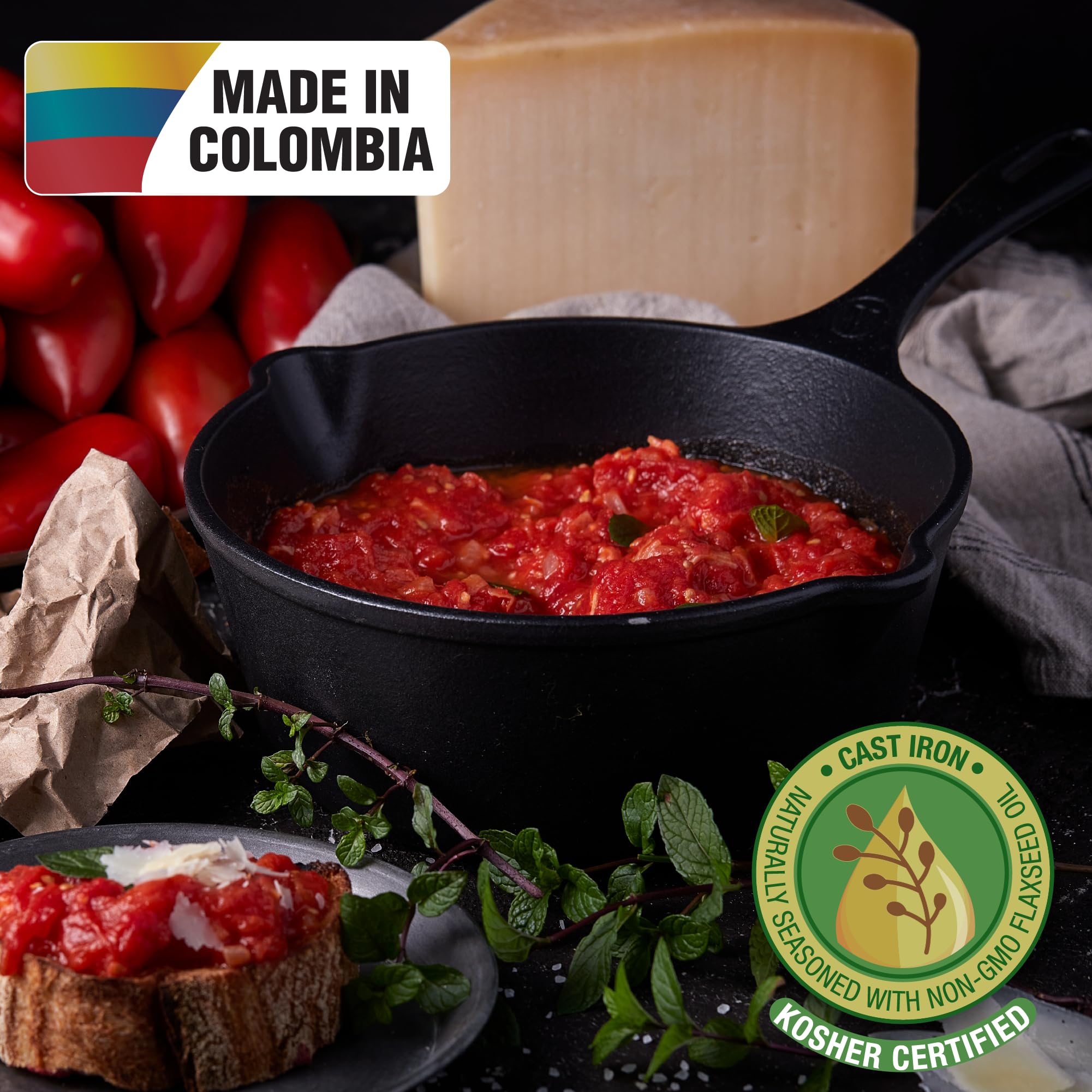 Victoria Cast Iron Saucepan, Cast Iron Melting Pot, Made In Colombia, 2Qt