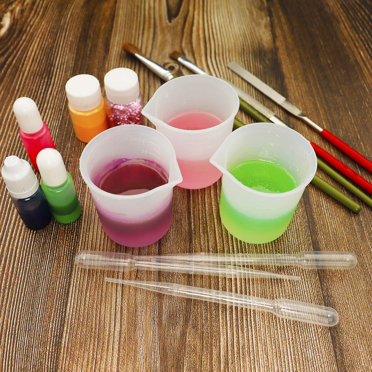 10 Pcs 100Ml Silicone Measuring Cups For Resin Non-Stick Mixing Cups Glue Tools, Precise Scale Toning Cups For Resin Diy Craft J