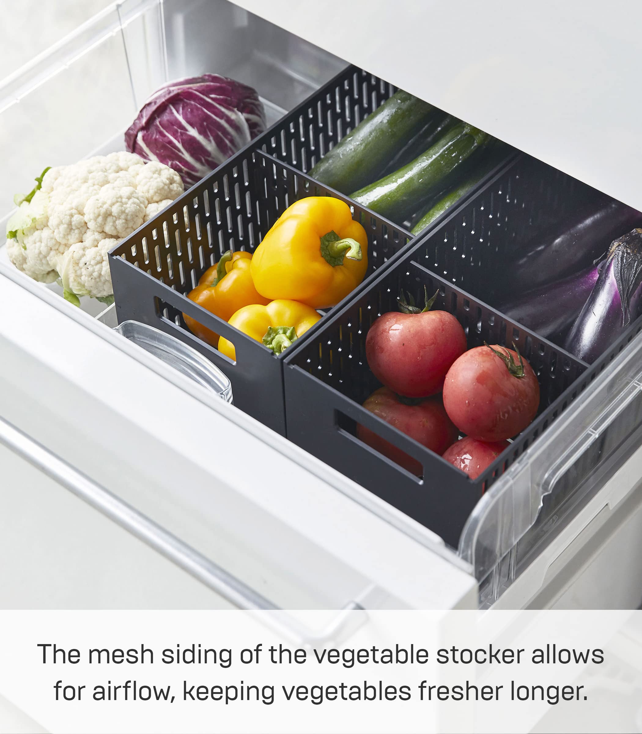 Yamazaki Home Stacking Baskets / Fruit Basket / Vegetable Basket Abs Plastic One Size Black