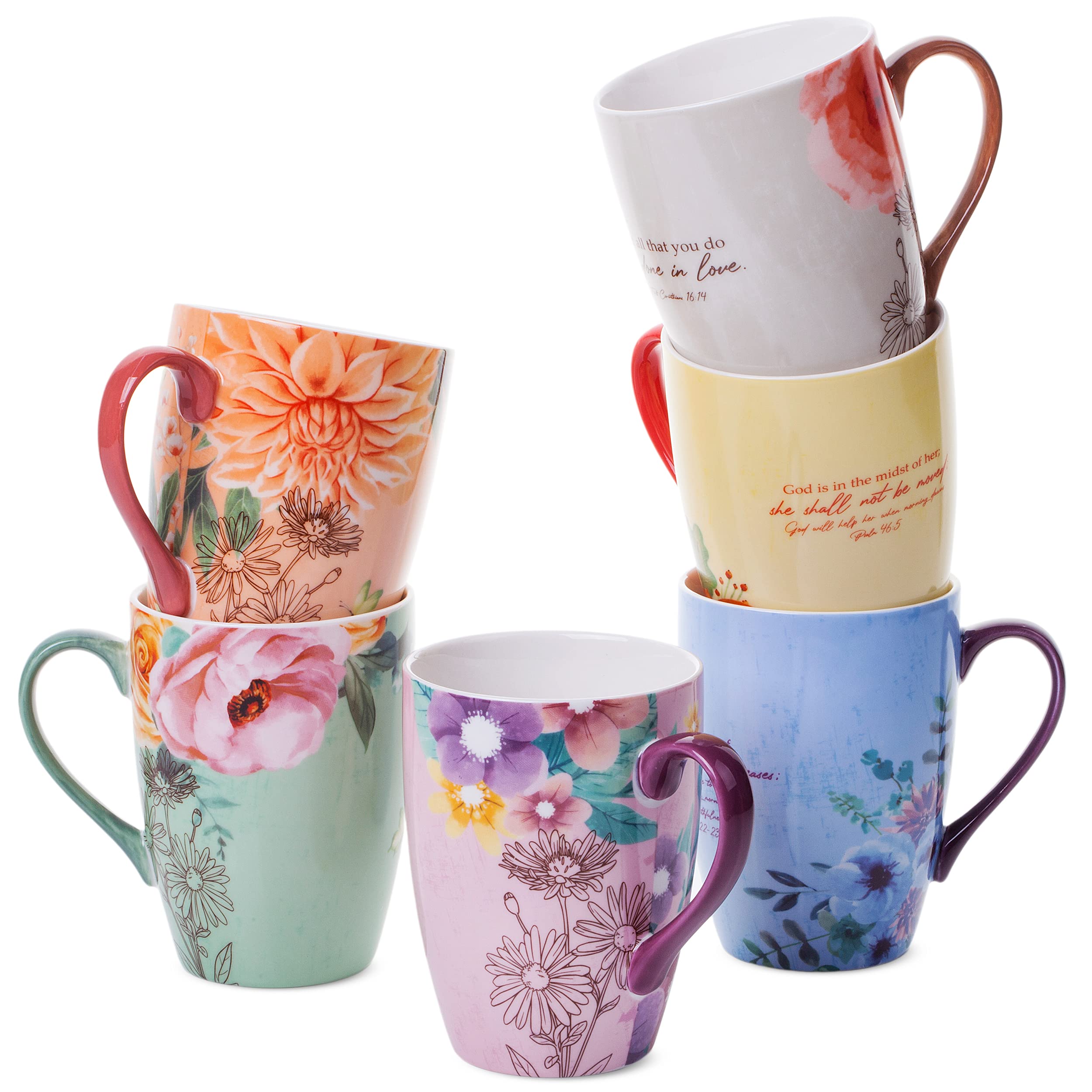 Btat- Christian Coffee Cups, Set Of 6, 12Oz, Bible Verse Mugs, Christian Mugs, Bible Mug Set For Women, Christian Gifts, Inspira