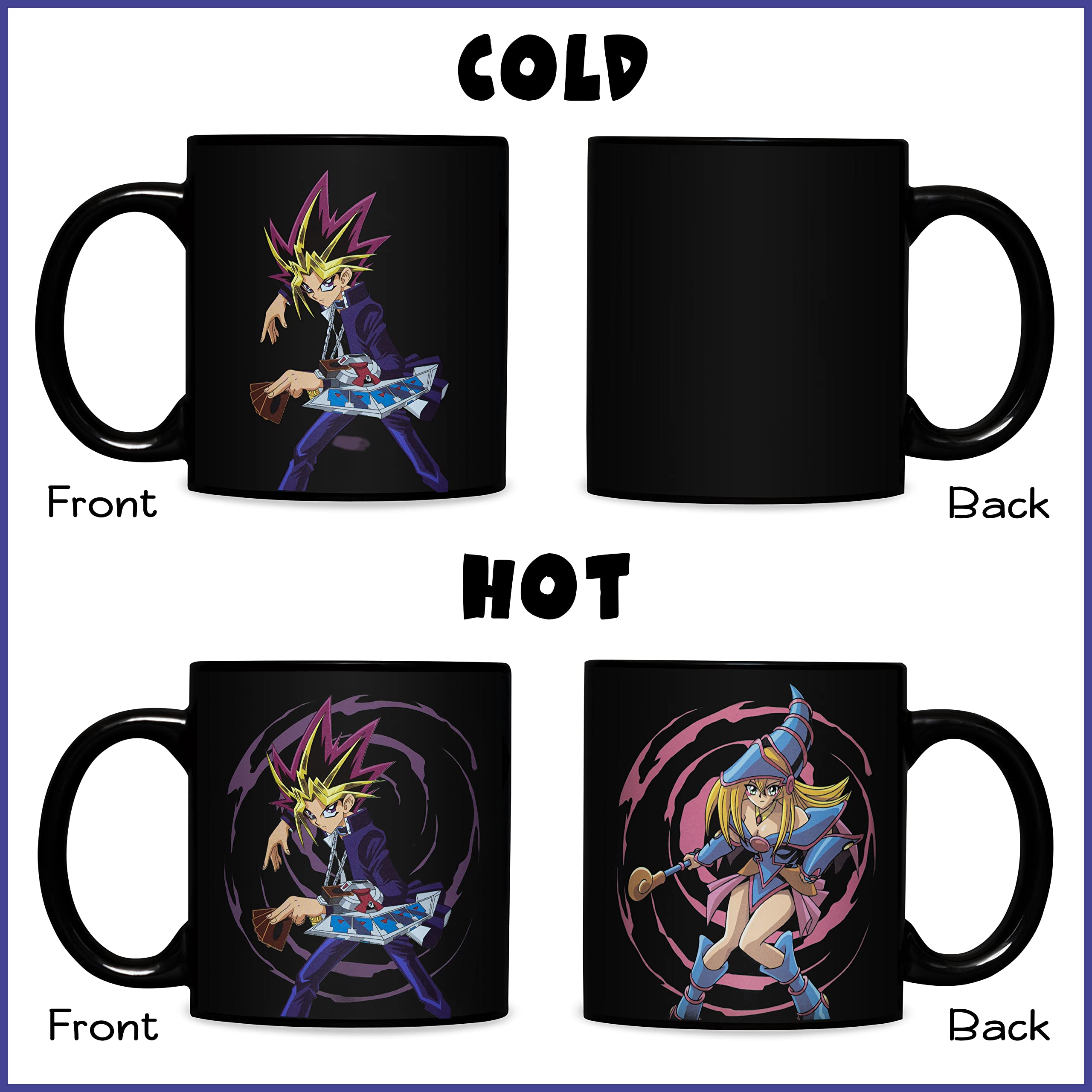 Surreal Entertainment Yu-Gi-Oh Yugi And Dark Magician Girl Monster Heat Change Ceramic Coffee Mug Black