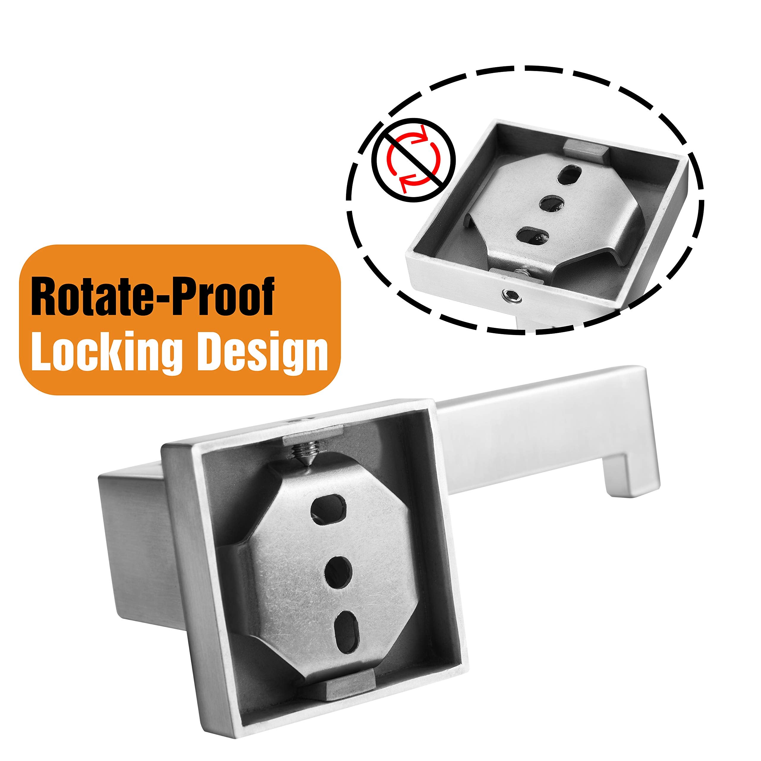 HITSLAM Brushed Nickel Toilet Paper Holder Wall Mount Square Silver 304 Stainless Steel Toilet Paper Roll Holder for Bathroom Rustproof