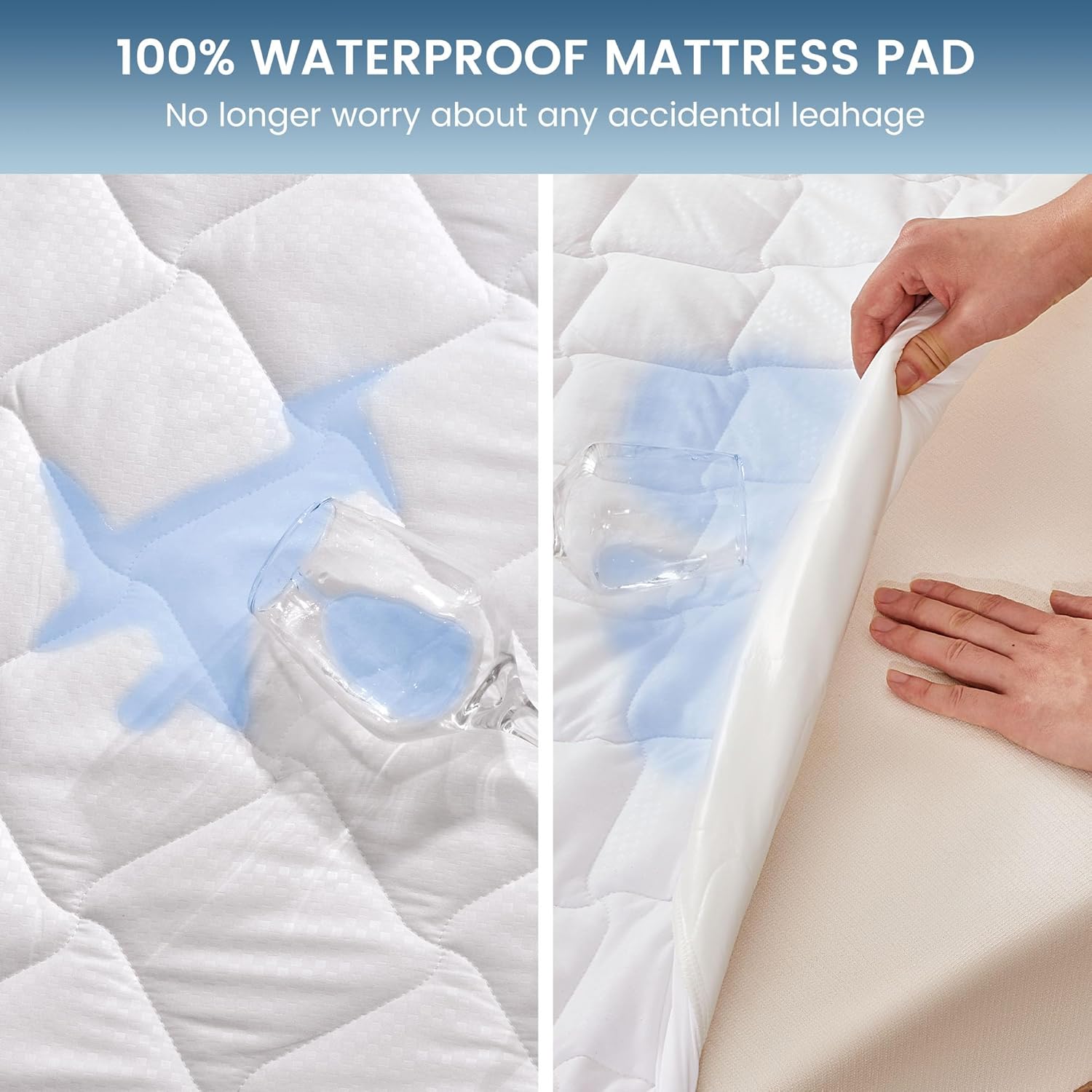Quilted Waterproof Mattress Protector - Hotel Quality Fitted Pad