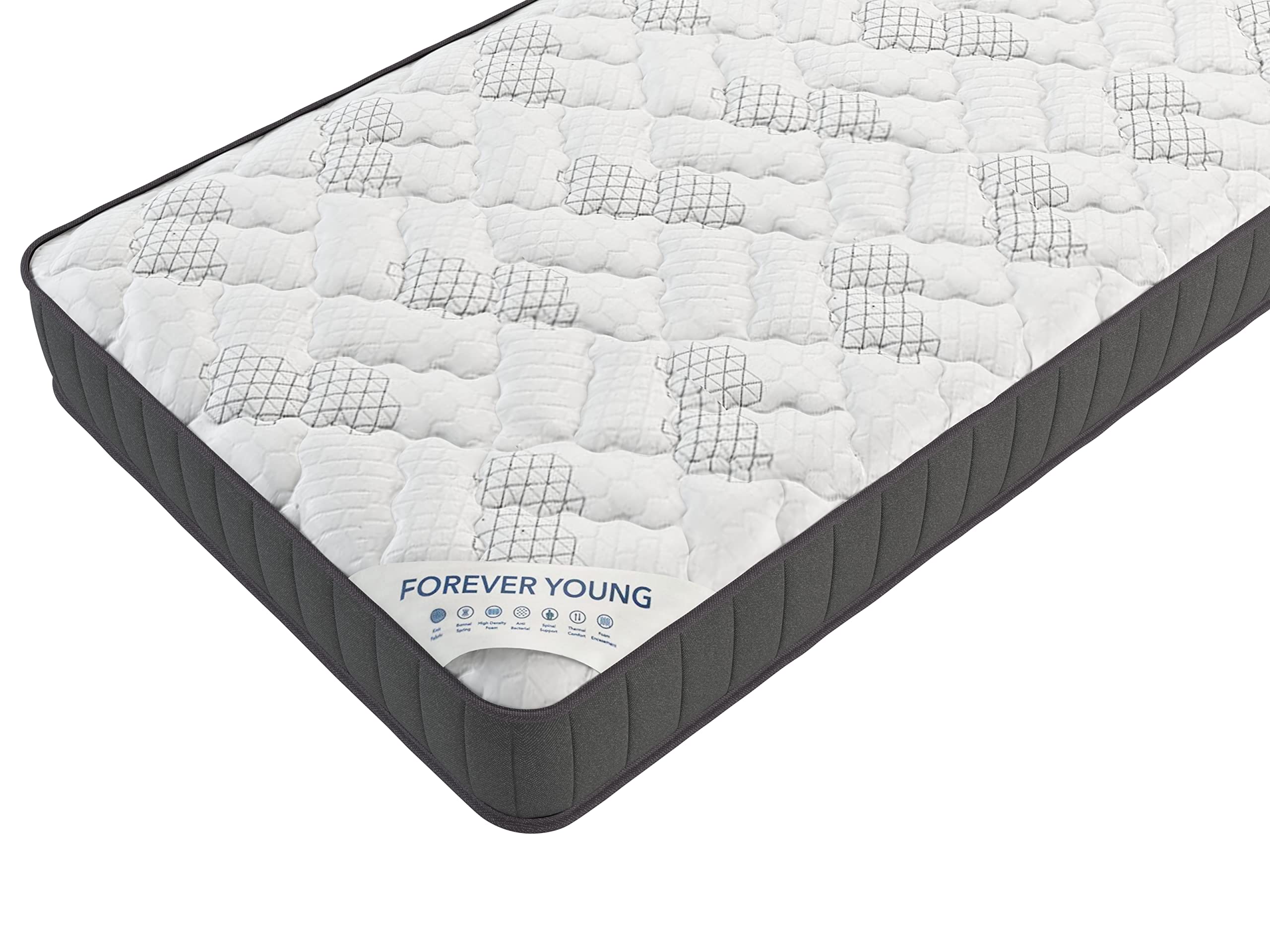 Ottomanson 9'' Twin Mattress In A Box Made In Usa, Firm Mattress, Hybrid Mattress Cool Improved Airflow With Edge To Edge Pocket