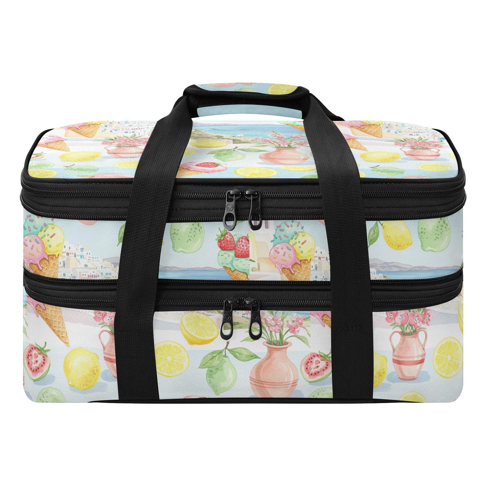 Eraedgza Ice Cream Insulated Casserole Carrier for Hot Cold Dish