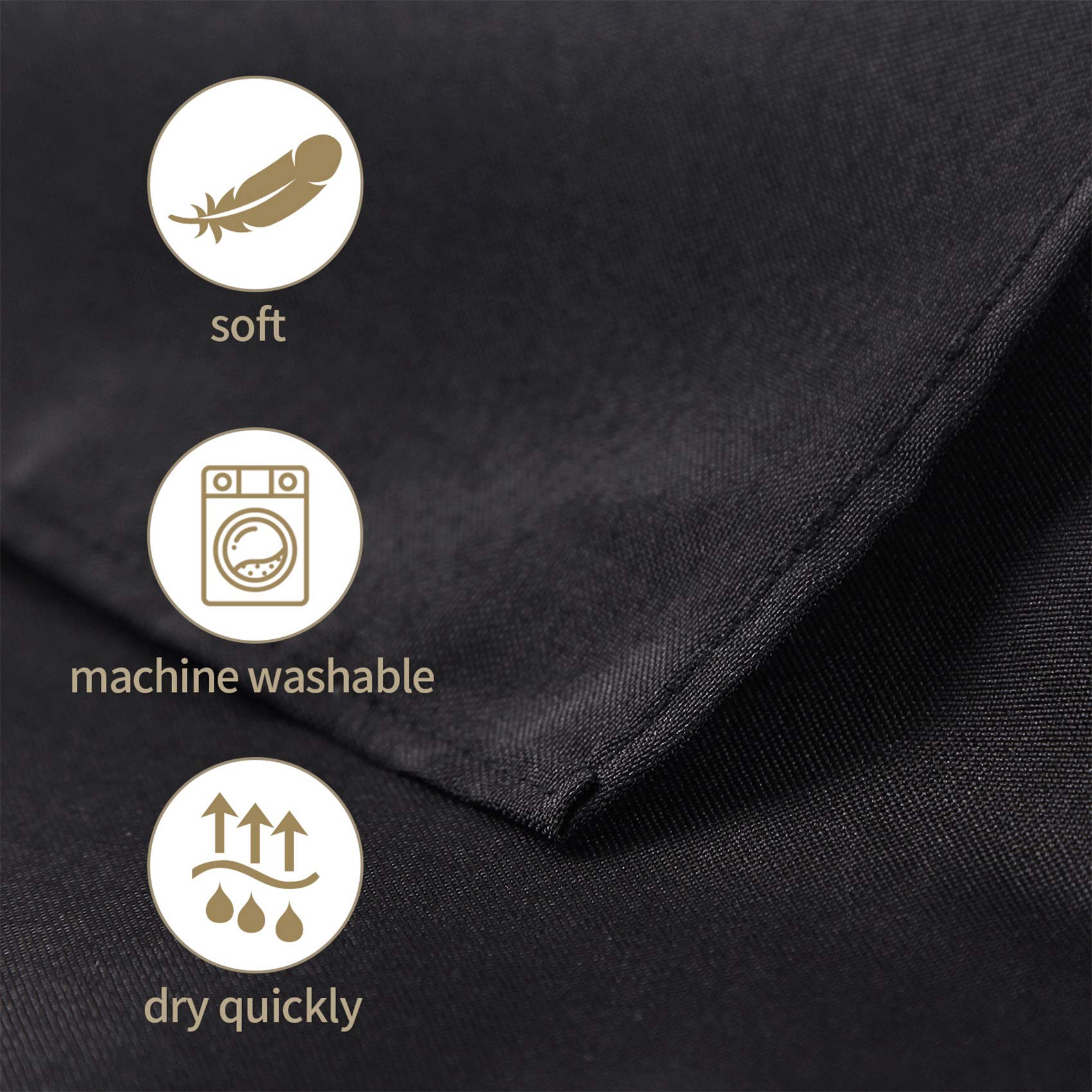 Ascoza 2Pack 70 Inch Black Round Tablecloth In Polyester Fabric For Wedding/Banquet/Restaurant/Parties