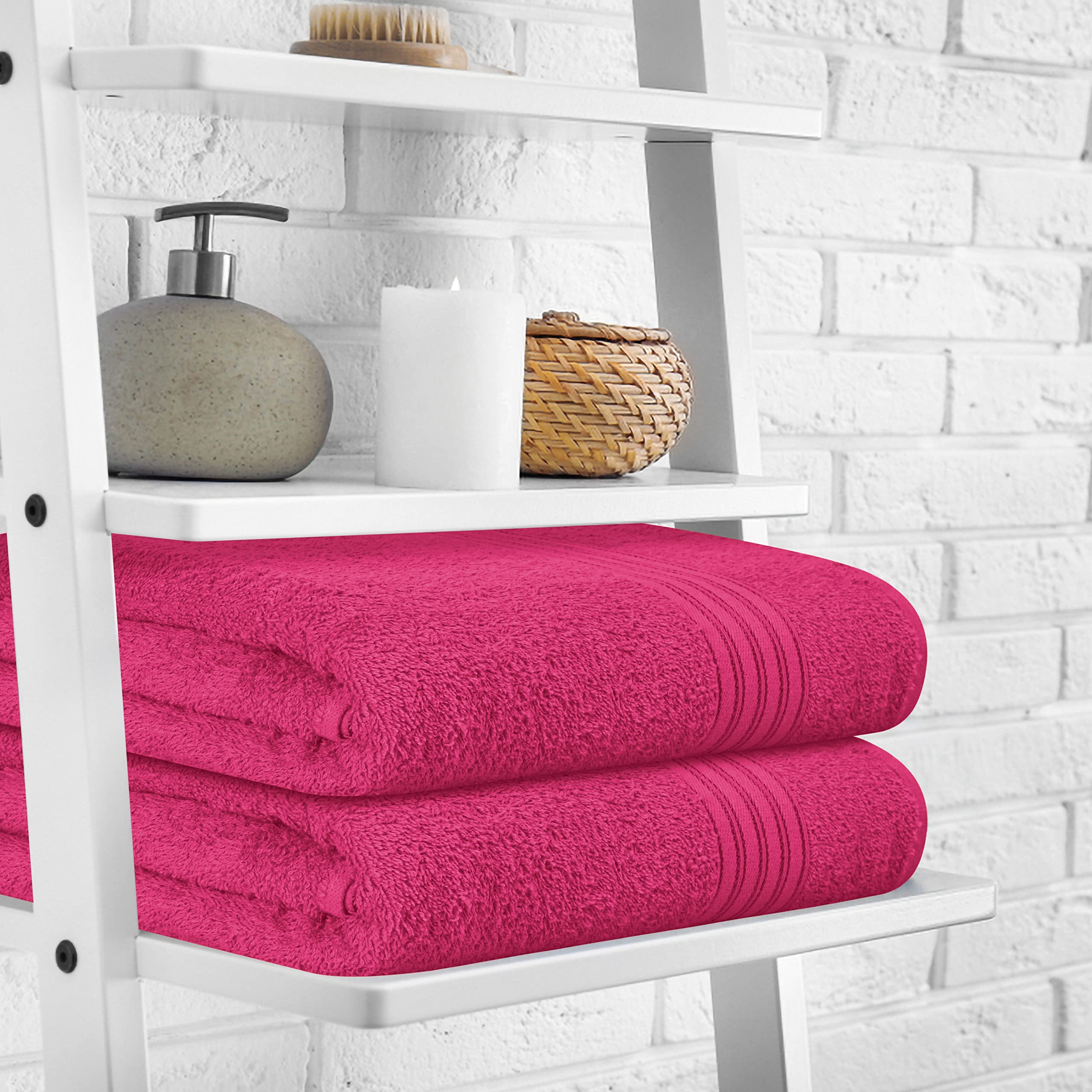 Boutiquo 100% Cotton 2 Pack Bath Towel Set 28X55, Eco-Friendly Large Bath Towels, Compact Quickdry Lightweight Soft & Highly Abs