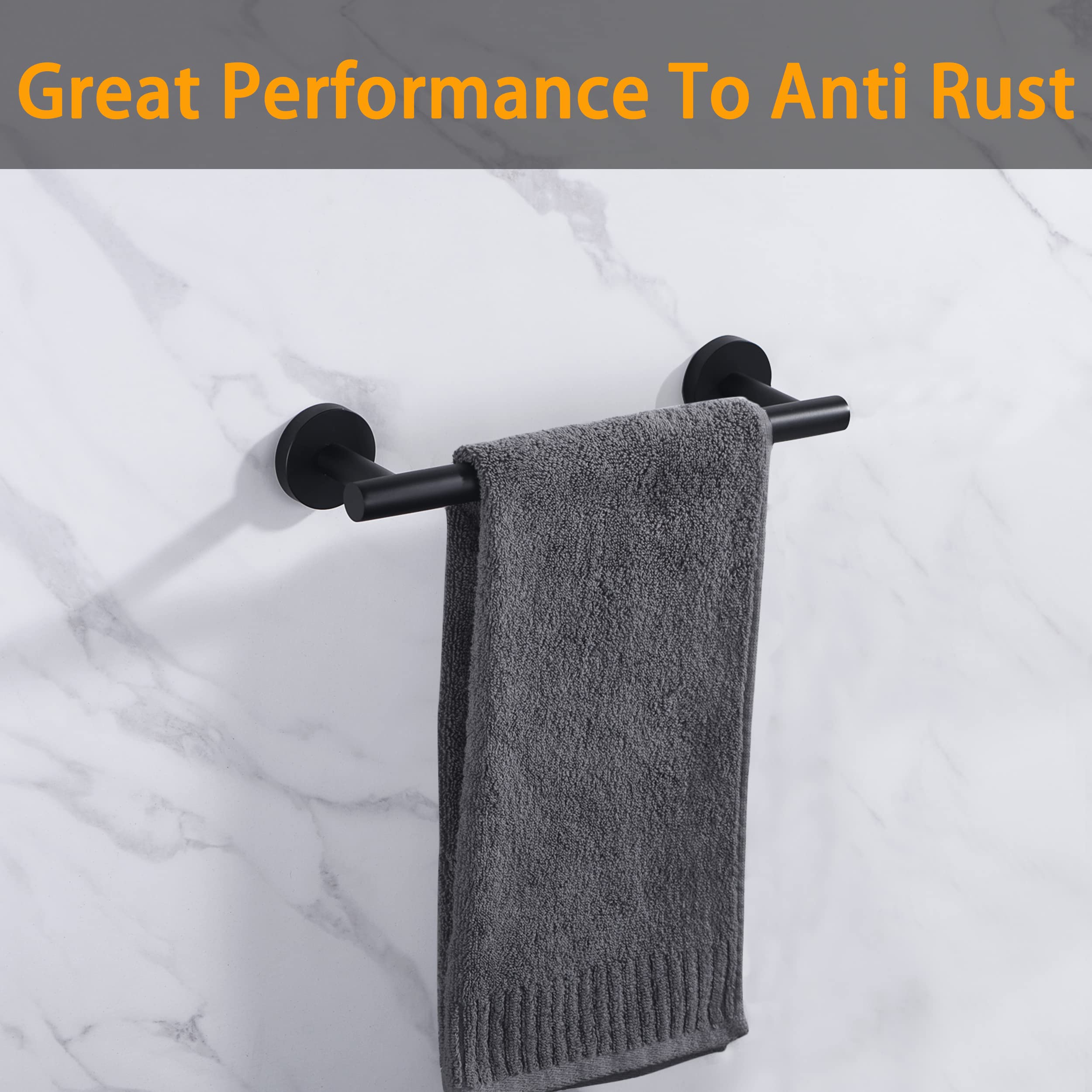 Nolimas Matte Black Bath Hand Towel Bar Single Bars Towel Rack Rod Classic Wall Mounted Stainless Steel Bathroom Towel Bar Toile