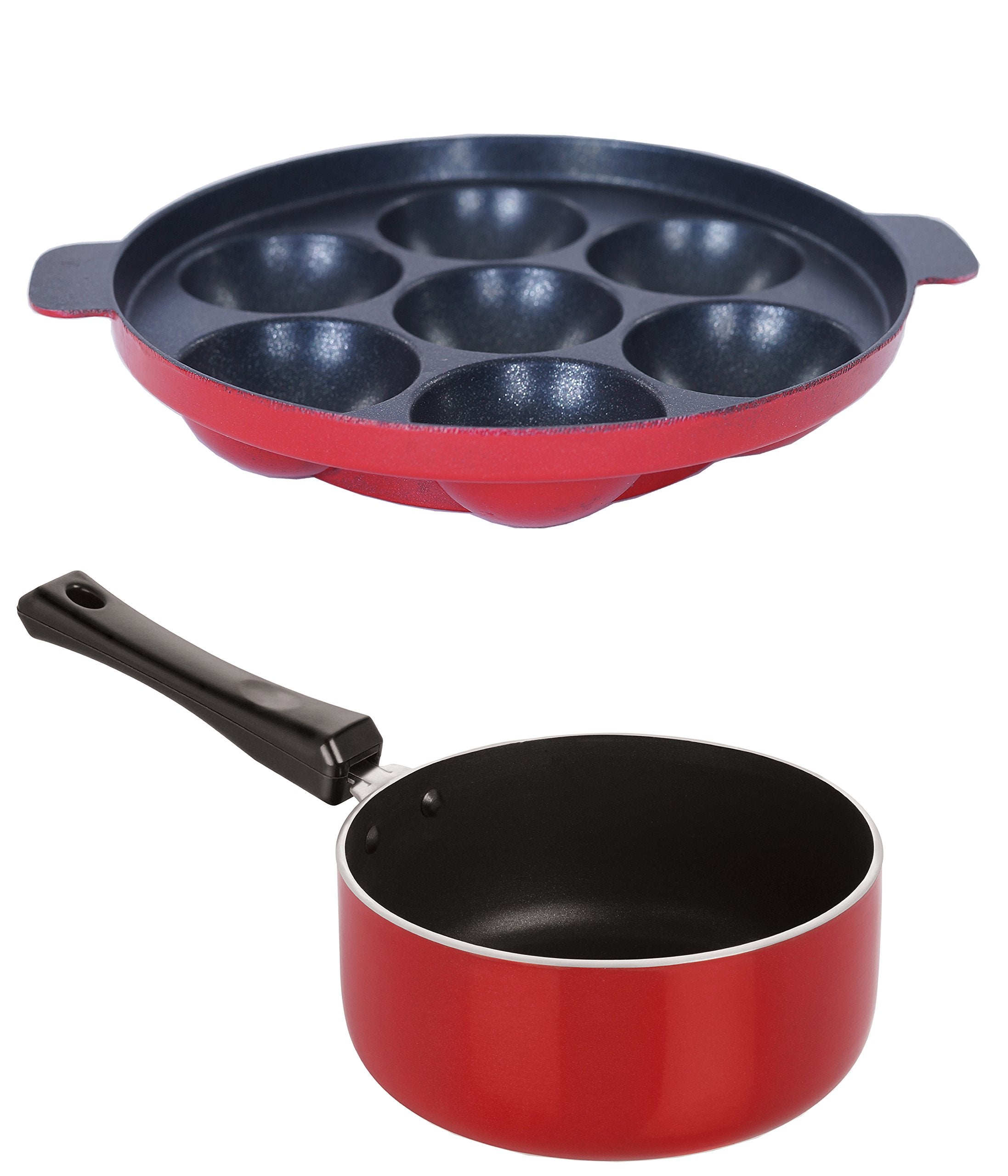 Nirlon NonStick Coated 2 Piece Gas Compatible Cookware Combo Gift Set Offer With Bakelite Handle, 2.6Mm_Sp(B)_Ap(7)