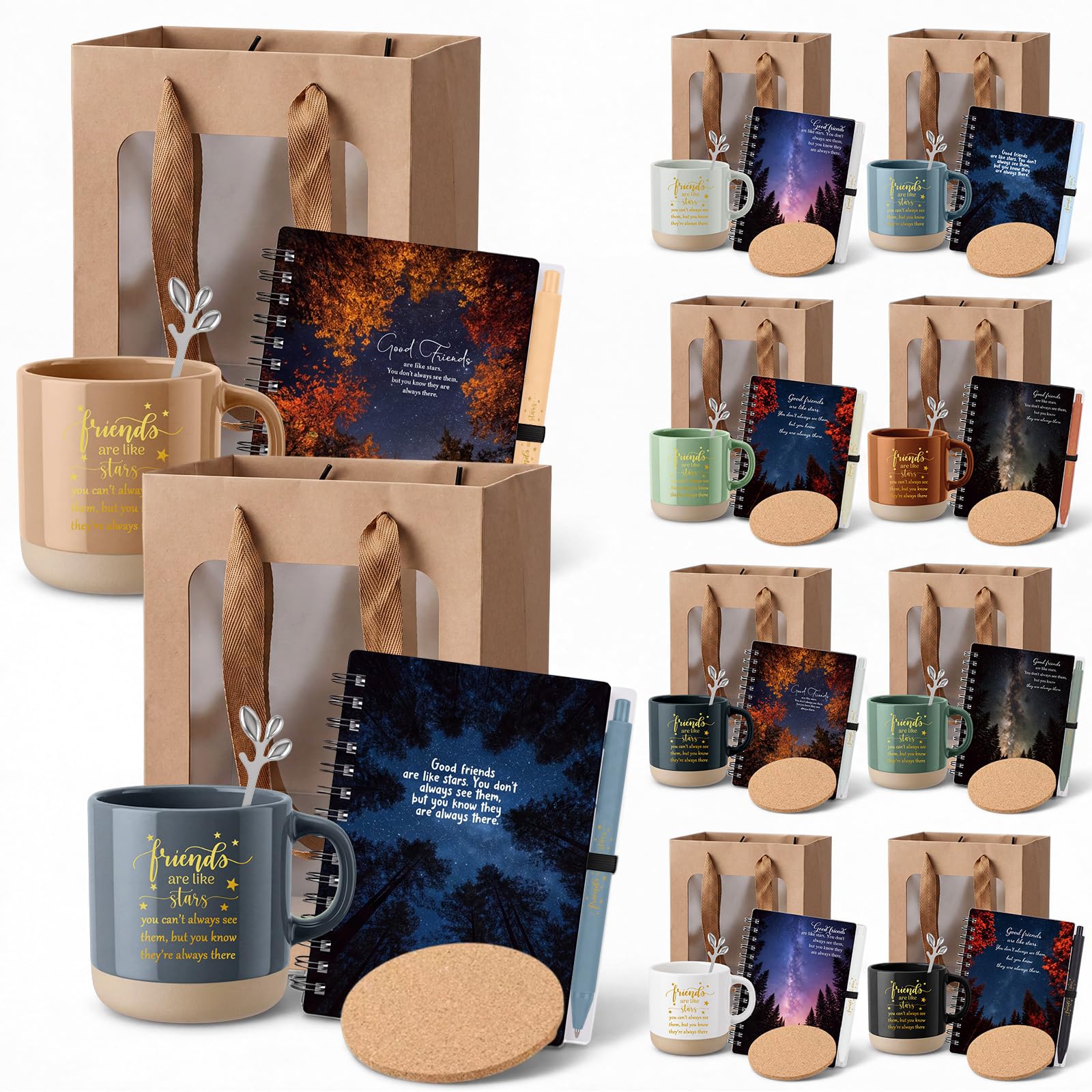 Geetery 60 Pcs Friendship Gifts Set with 13oz Mugs, Friends Multicolor