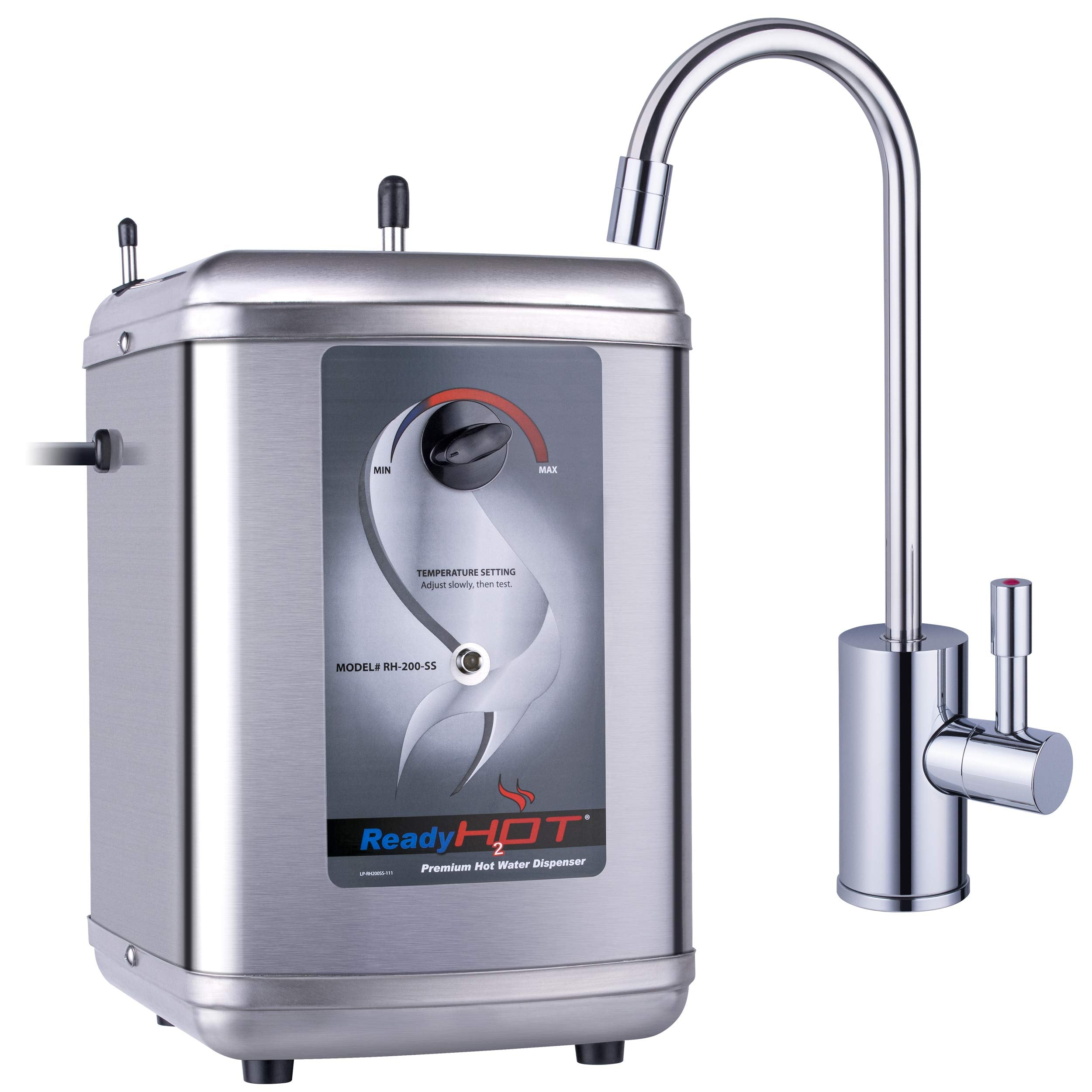 Ready Hot 41-RH-200-F570-CH Instant Hot Water Dispenser System  2.5 Quarts Manual Dial Single Lever Hot Water Faucet  Polished Chrome