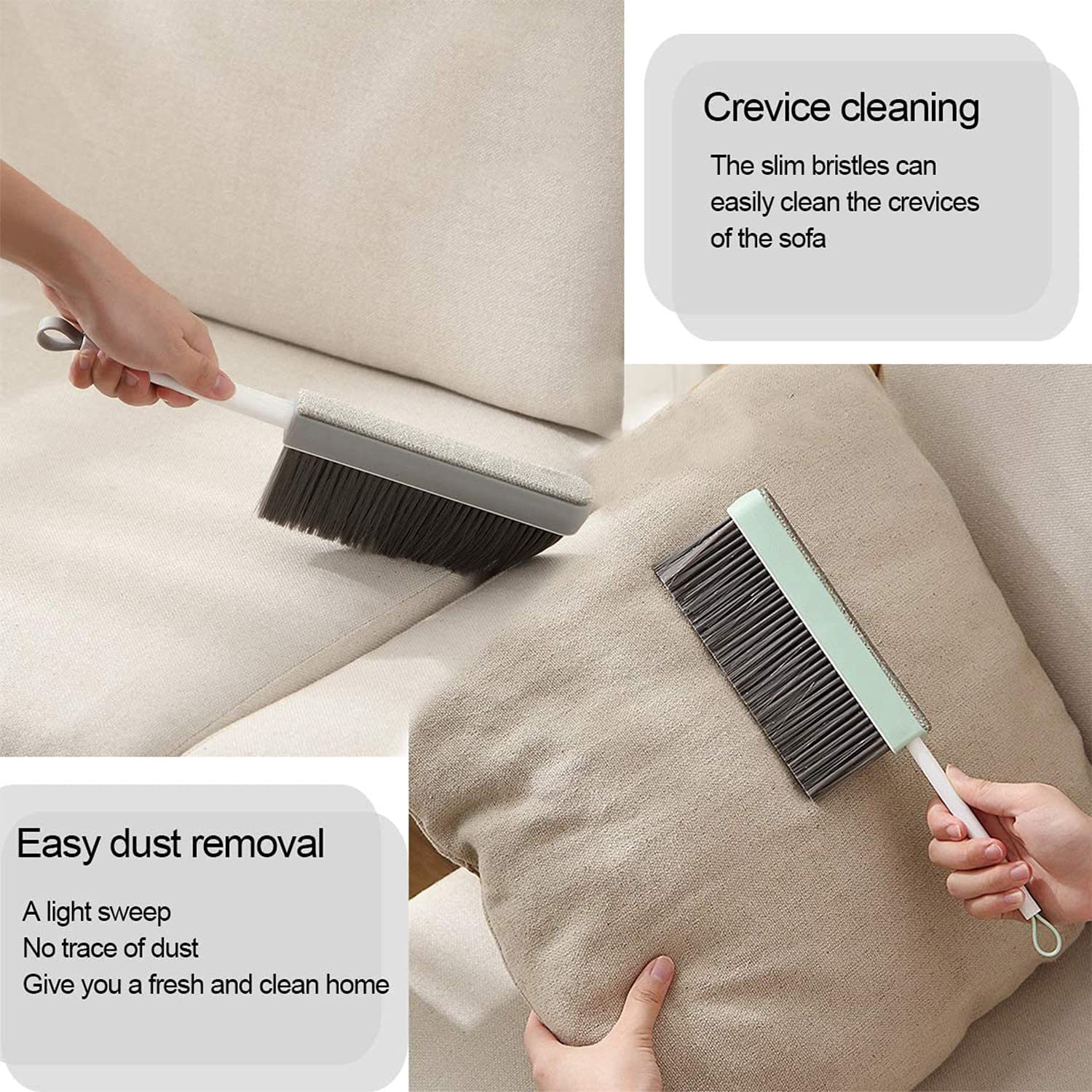 Bed Cleaning Brush Sofa Hair Removal Dust Brush Clothes Sticky Brush Double-Sided Bed Brush For Soft Clothes, Desks, Cars And So