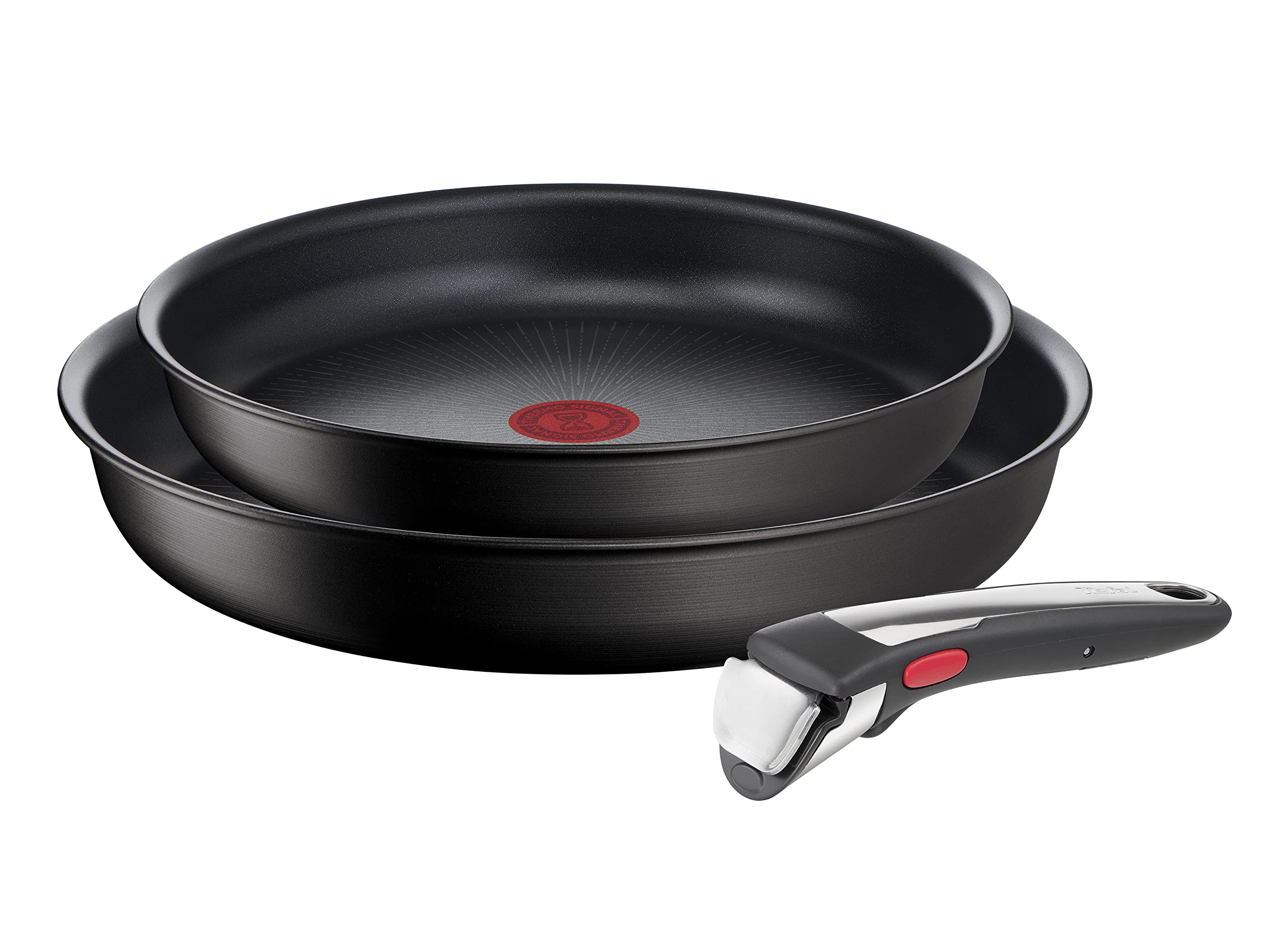 Tefal Ingenio Unlimited On Set of 2 Frying Pans 22/26 cm + Removable Handle, Induction Safe, Non-Stick, Titanium Coated, Thermo-