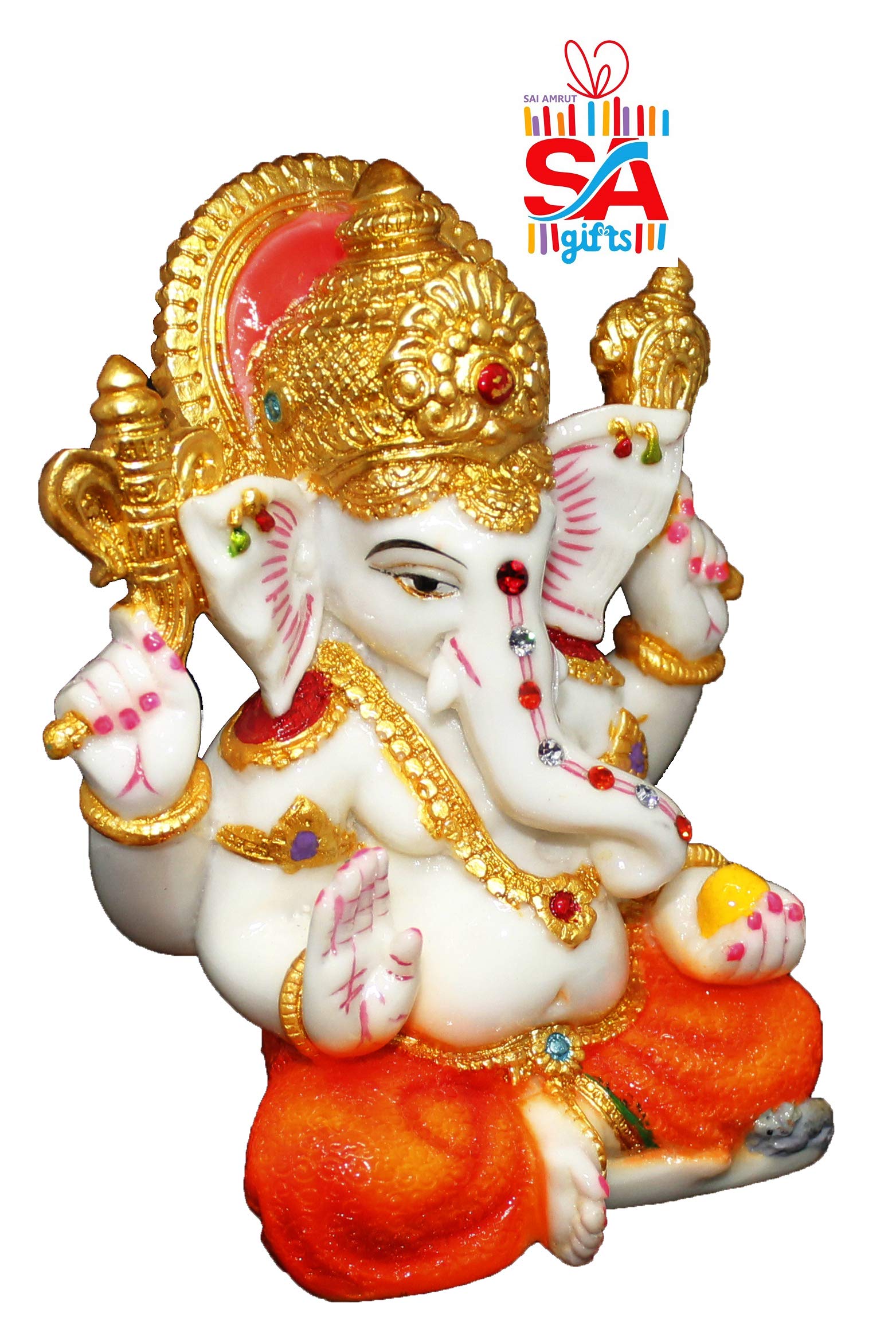 S A Gifts Sai Amrut Marble Dust Lord Ganesha/Ganesh Statue/Showpiece Idol For Home Dcor And Gift Purpose