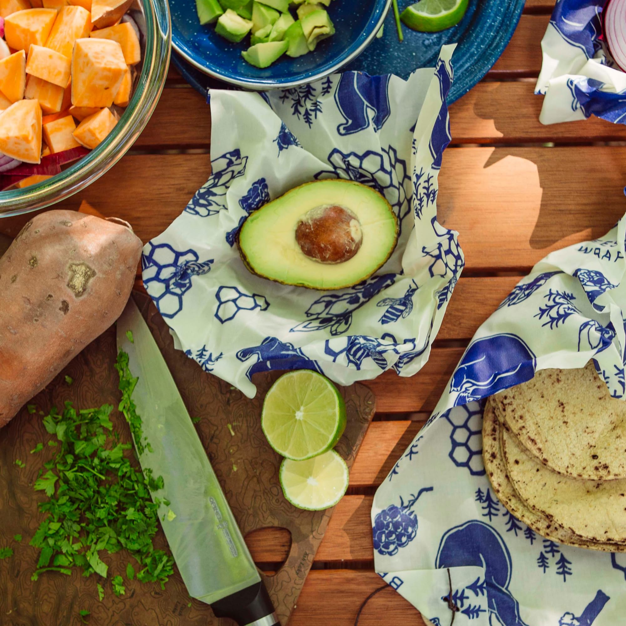 Bee'S Wrap Reusable Beeswax Food Wraps Made In The Usa, Eco Friendly Beeswax Food Wrap, Sustainable Food Storage Container, Orga