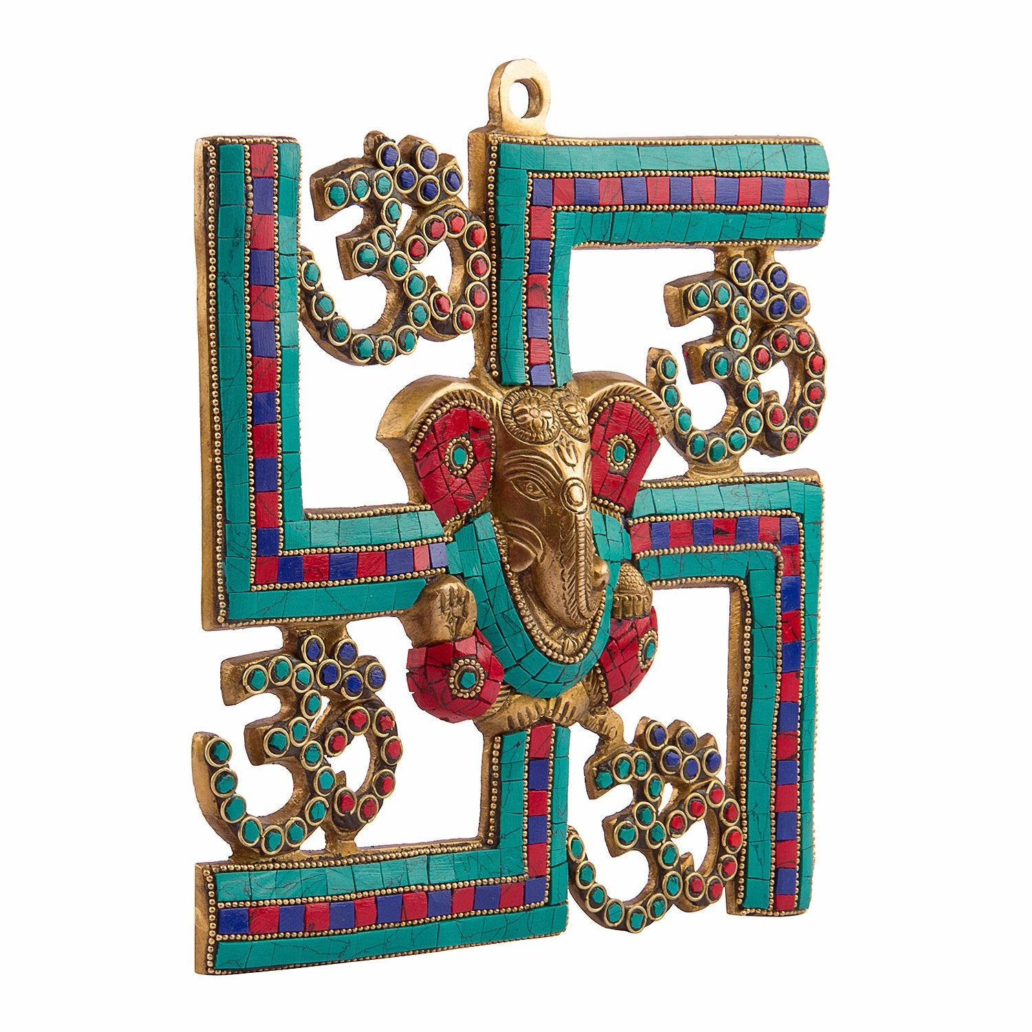 Kartique Brass Swastik Wall Hanging | Ganesh Idol | Ganesha Statue | Ganpati Murti | For Home Decor | Gift |