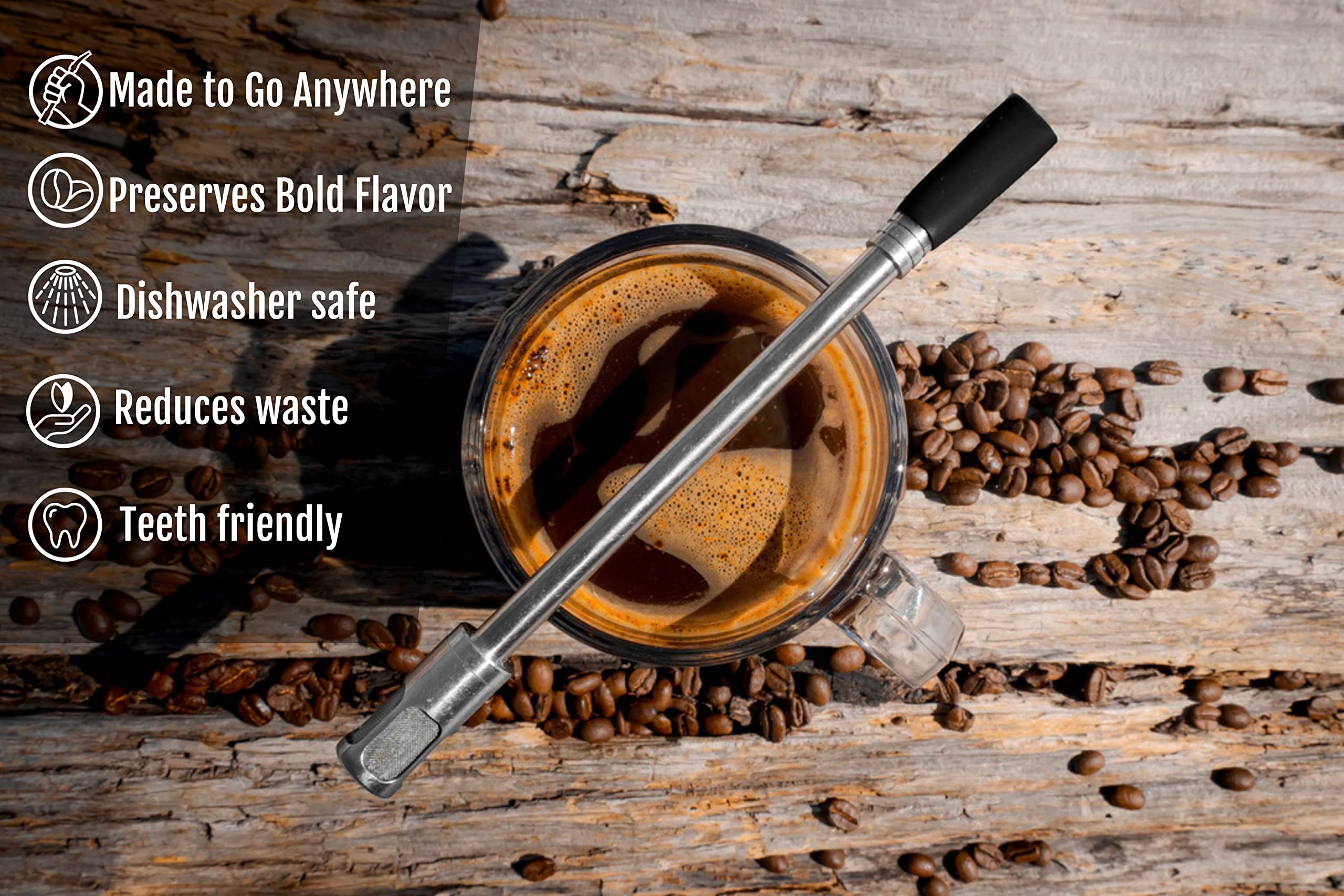 Jogo - Portable Coffee And Tea Brewing Straw - Reusable Coffee Maker Made Of Stainless Steel With Single Serve Strainer - Filter