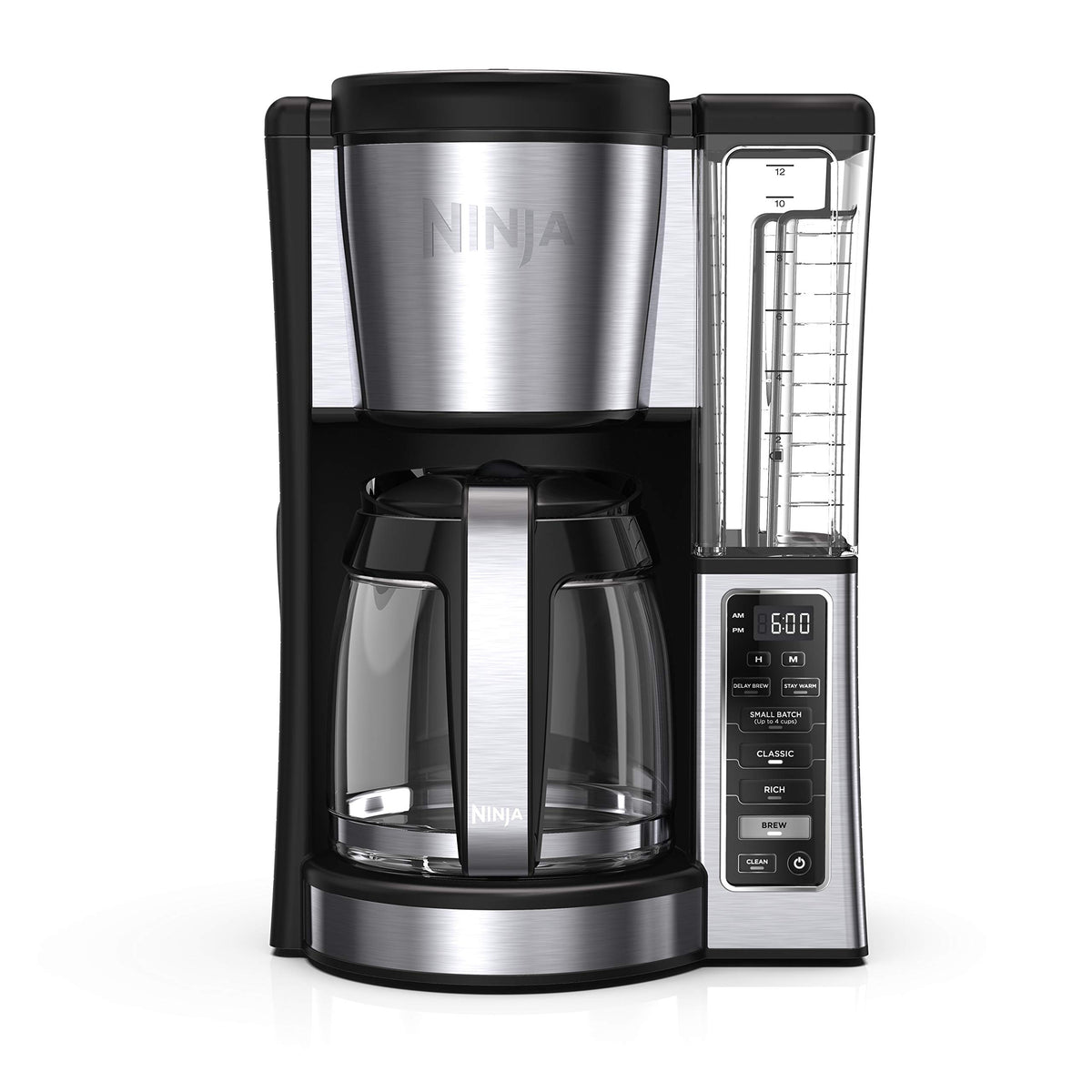 Ninja 12-Cup Programmable Coffee Brewer, 2 Brew Styles, Adjustable Warm Plate, 60Oz Water Reservoir, Delay Brew - Black/Stainles