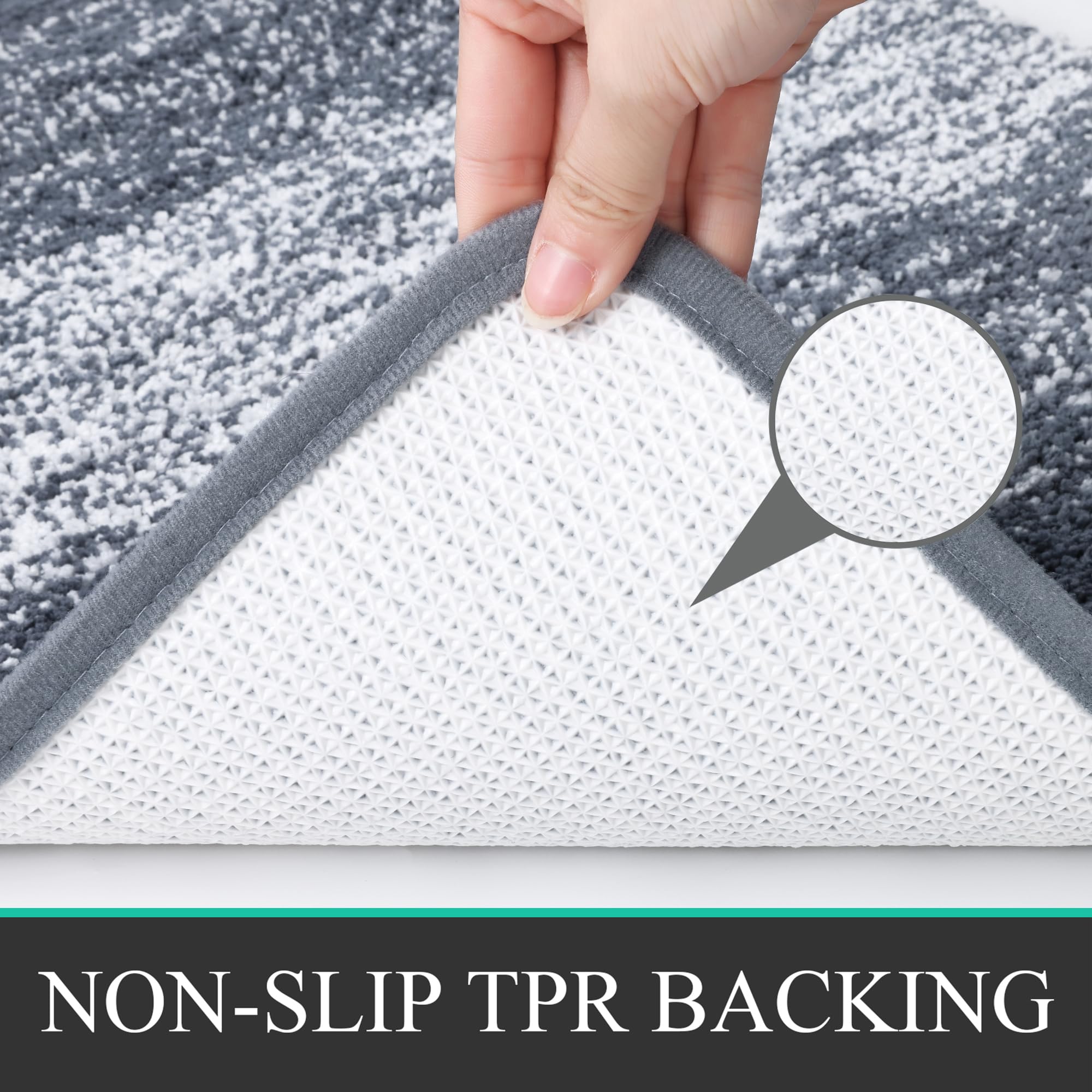 Bsmathom Bathroom Rugs Sets 4 Piece With Toilet Cover, Plush Shaggy Microfiber Non Slip Bath Rugs, Machine Washable Bathroom Mat