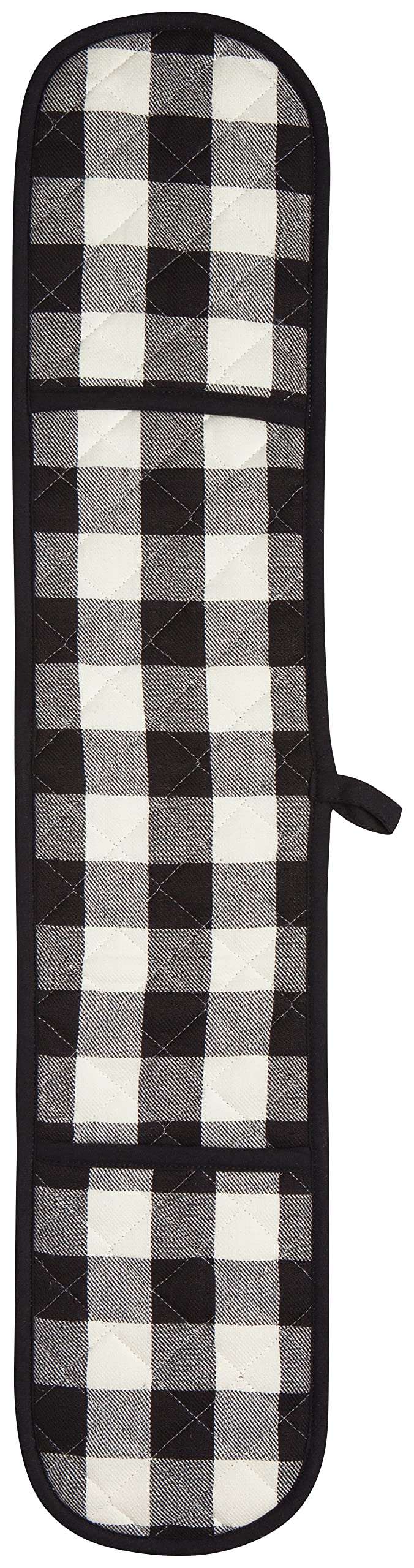 Now Designs Double Chef Oven Mitt, W7.5 X L36In, Black Buffalo Check