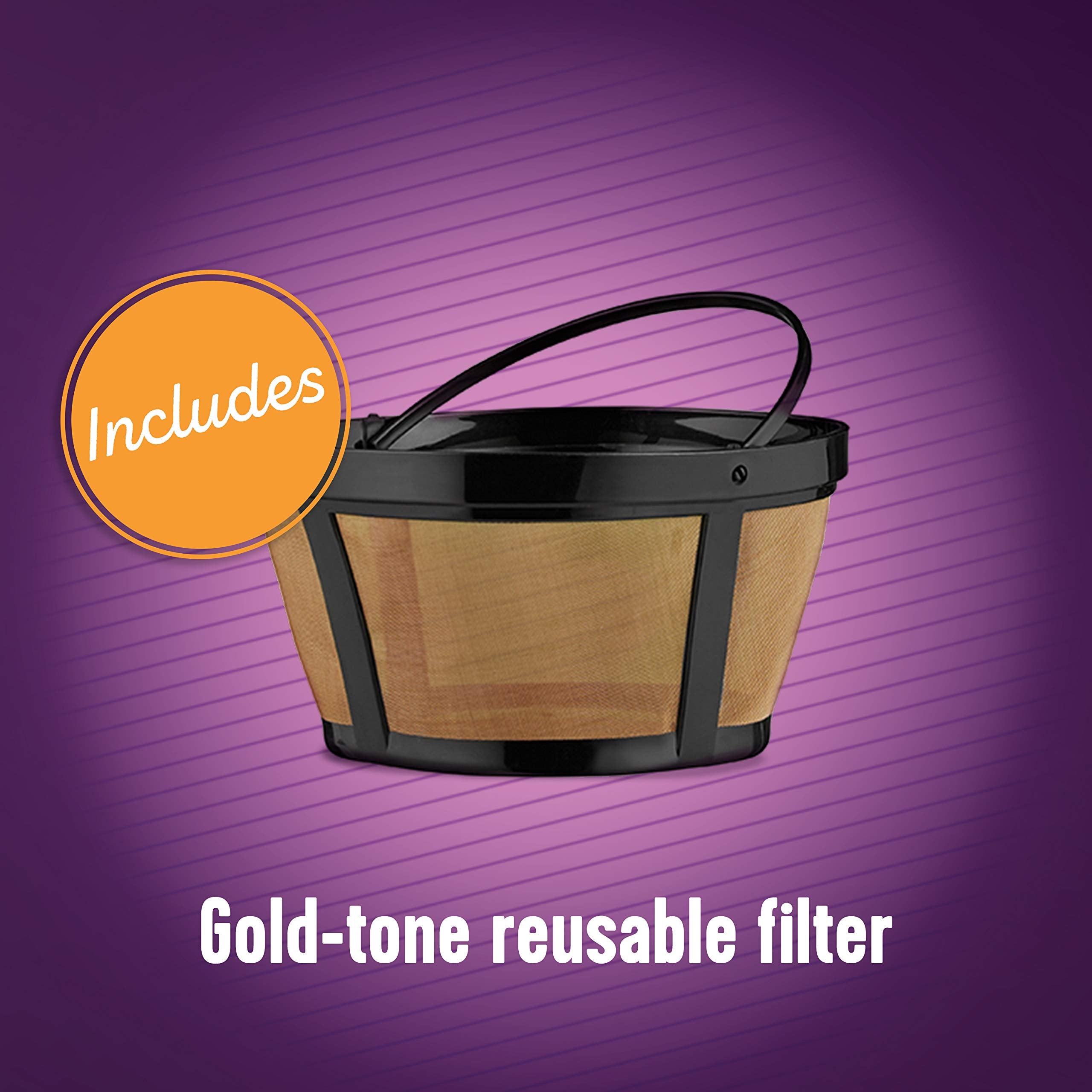 Mr. Coffee Easy Measure 12 Cup Programmable Maker With Gold Tone Reusable Filter, Silver/Chrome