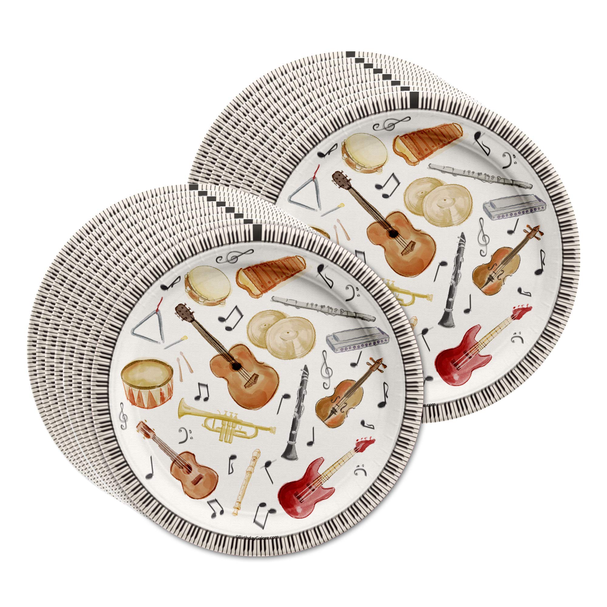 Musical Instruments Party Supplies Set Plates Napkins Cups Tableware Kit for 16