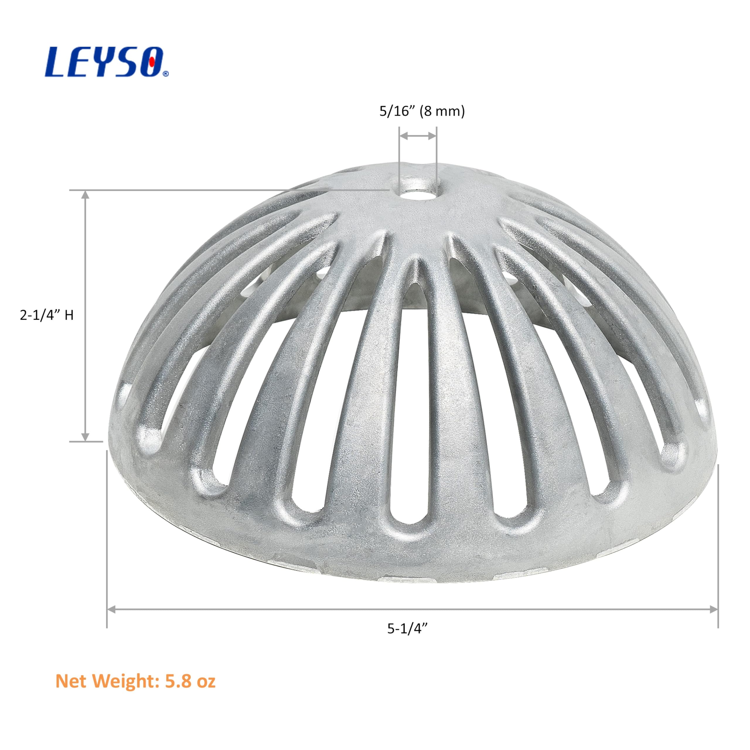 Leyso Fs-Ds Heavy Duty Aluminum Dome Sink Drain Strainer Floor Drain Cover For Kitchen, Restaurant, Bar, Buffet Or Food Service.