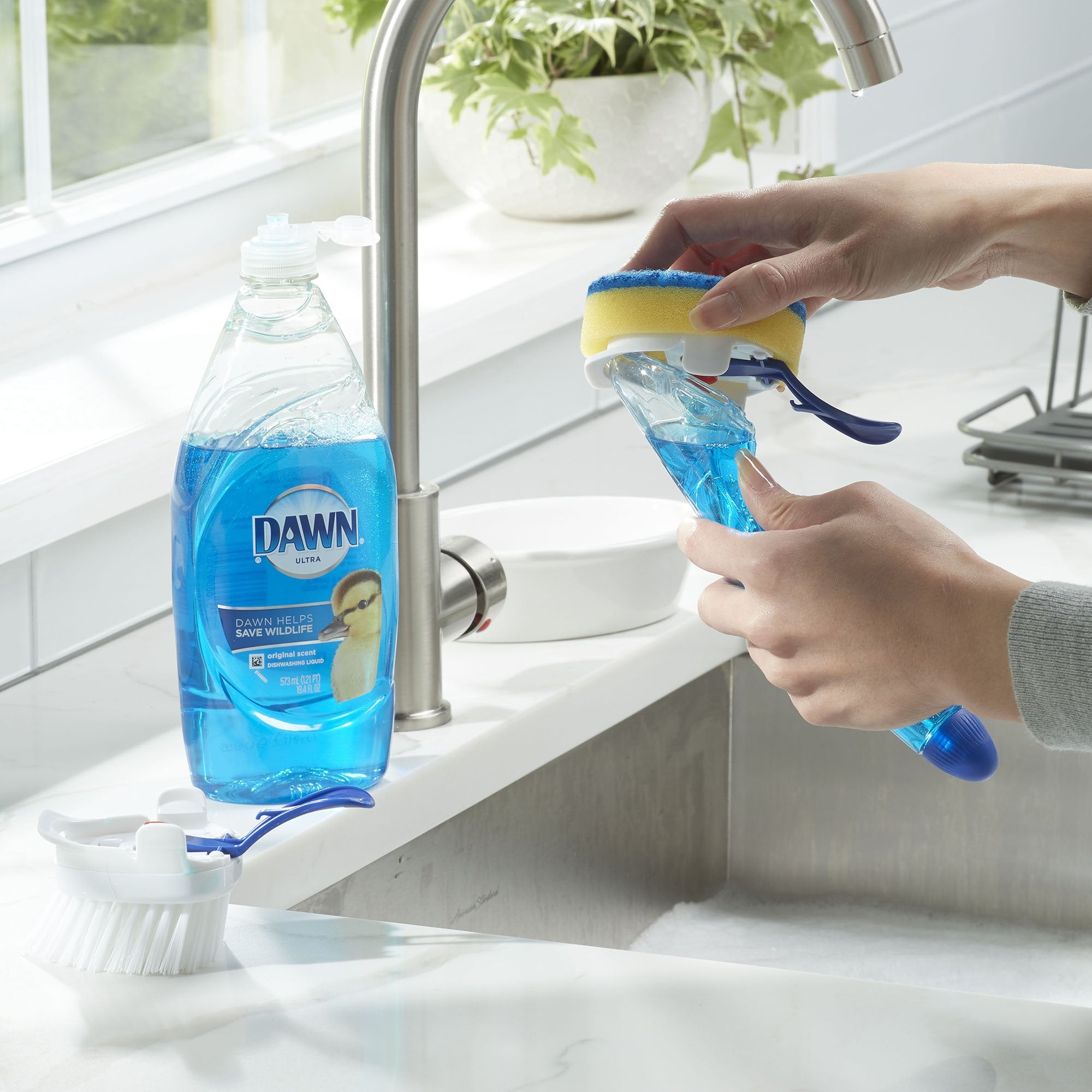 Dawn No- Drip Fillable Dishwand Non-Scratch, Clear