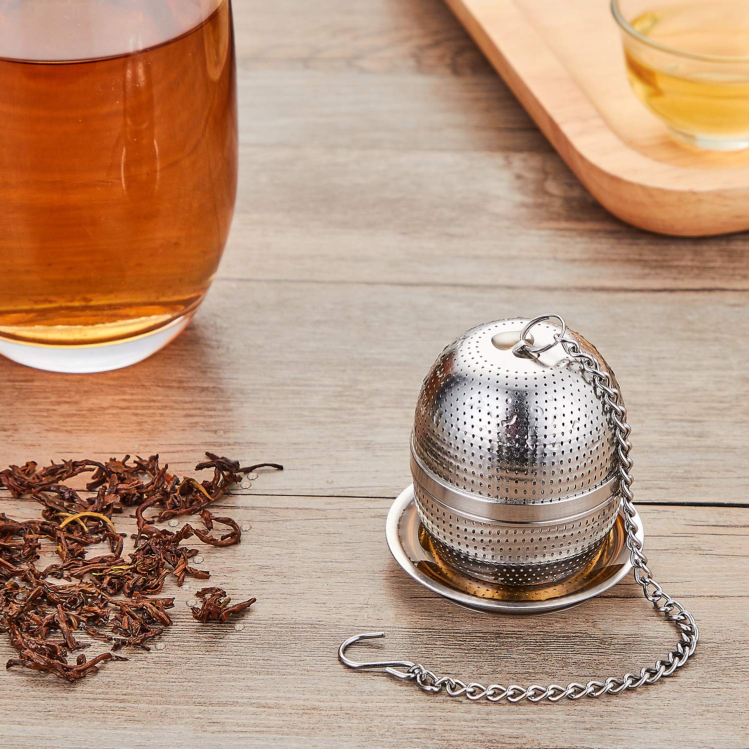 Yeosen Tea Infuser Ball - Tea Strainer Ball For Loose Leaf Tea, Spice Infuser Stainless Steel Mesh, Fine Threaded Connection, 4.