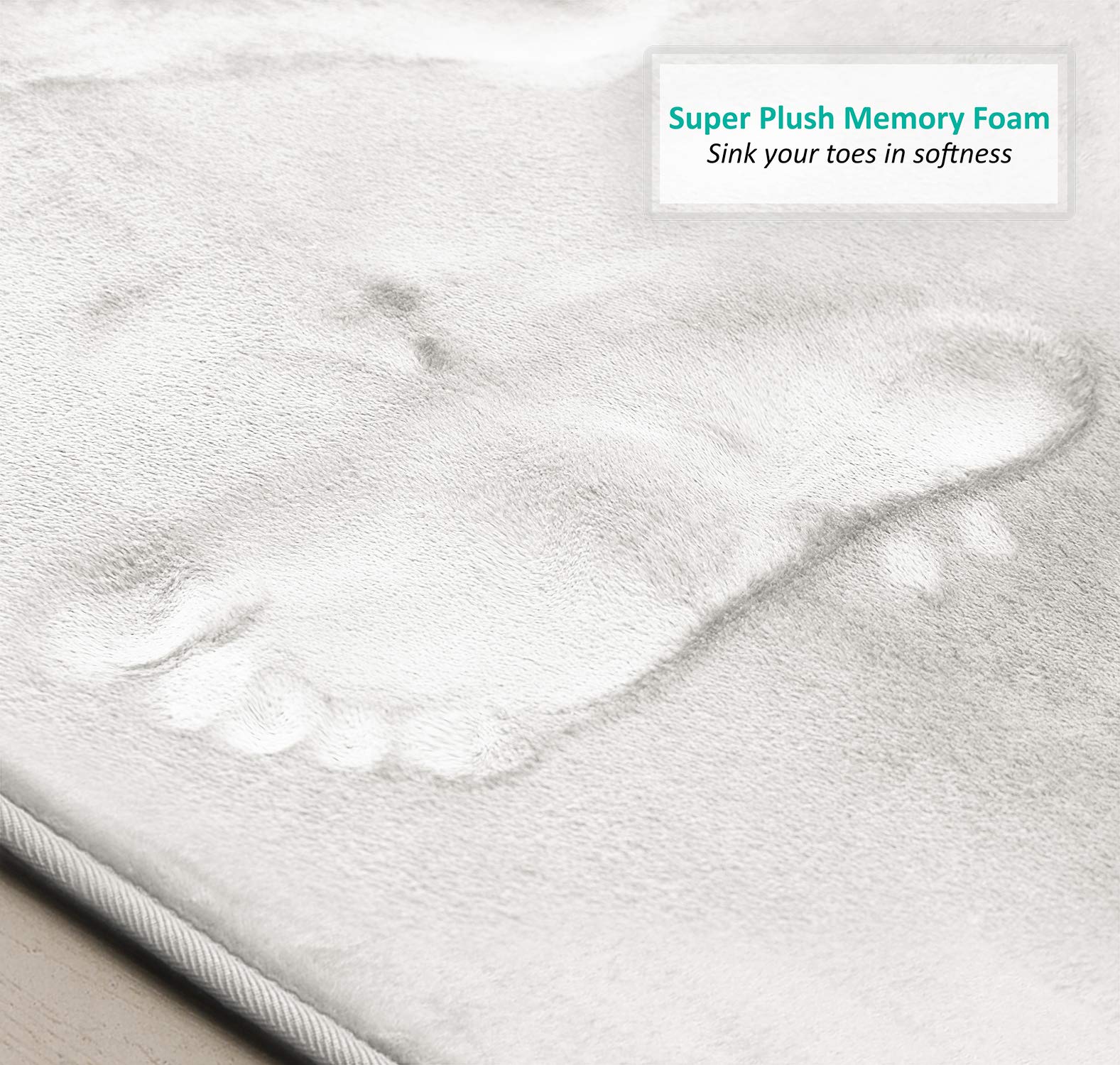 Clara Clark Bathroom Contour Rug  Ultra Soft Non Slip and Cozy  Velvet Memory Foam Toilet U-Shaped Bath Mat
