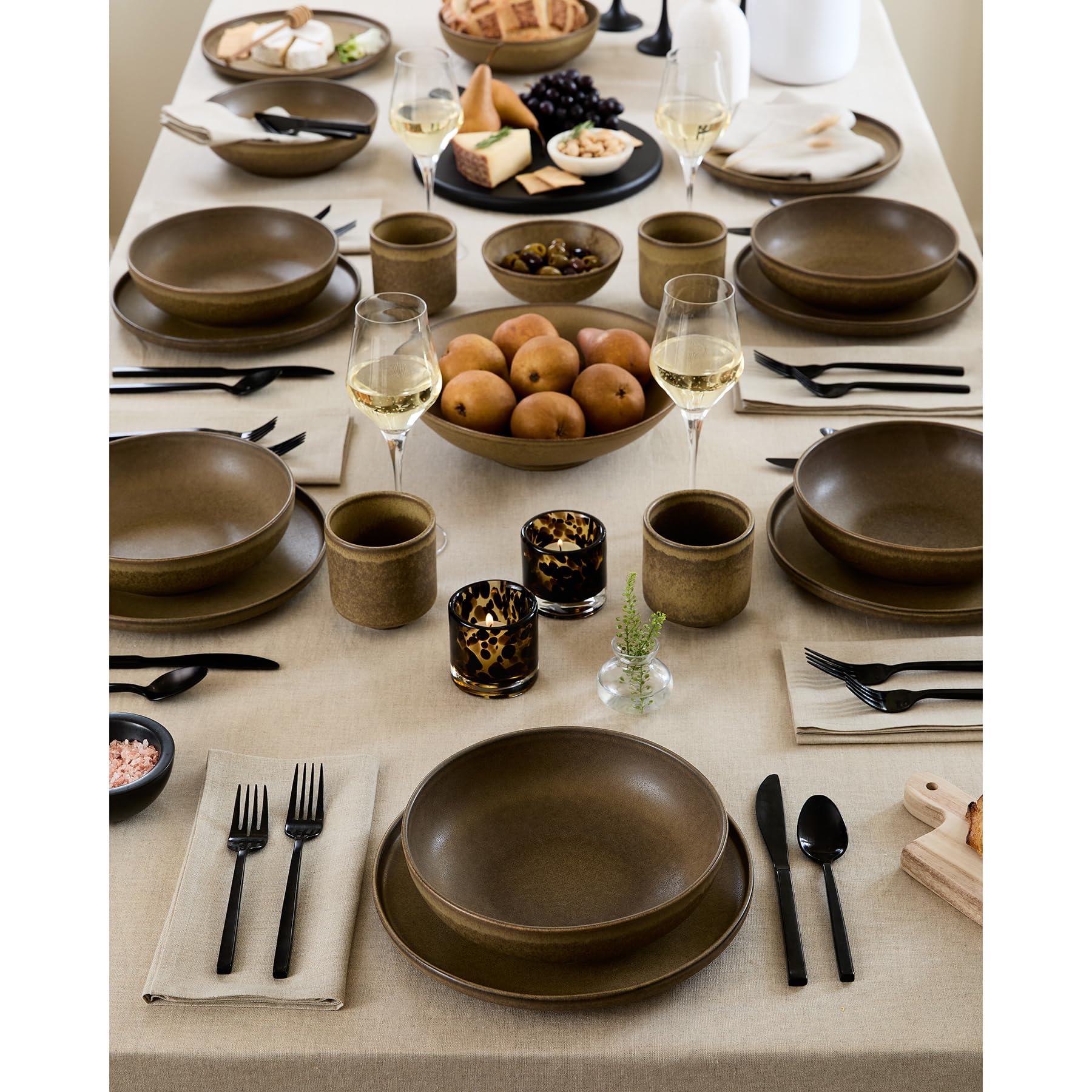Solino Home Natural Linen Tablecloth 108'' L X 60'' W Inch - Fete, 100% Pure Linen Table Cloth For Rectangle Tables - Machine Wa
