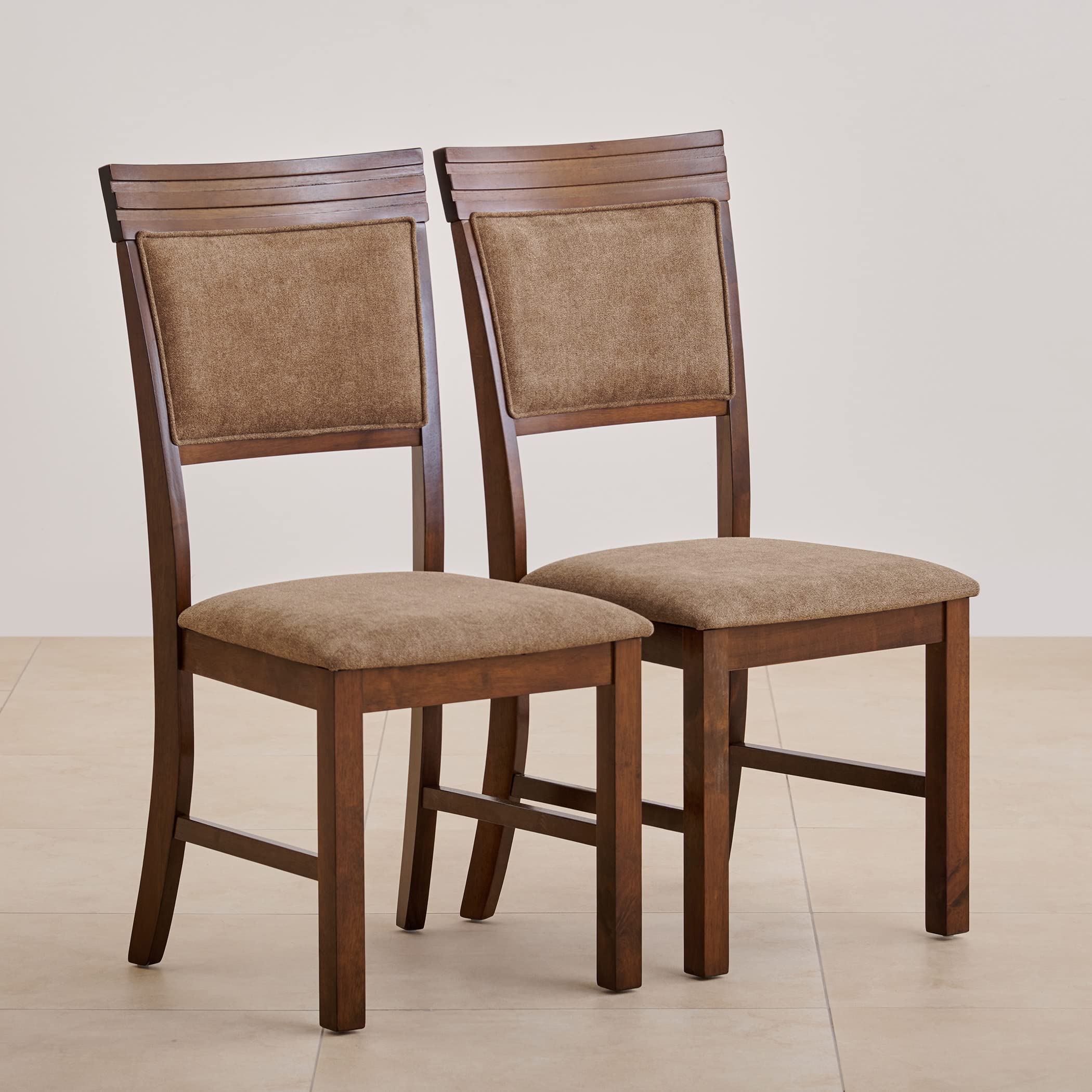 Home Centre Dining Chair Hercules Rubber Wood 2 Dining Chair | Rubber Wood Dining Chairs For Dining Room|(Brown) 1 Year Warranty