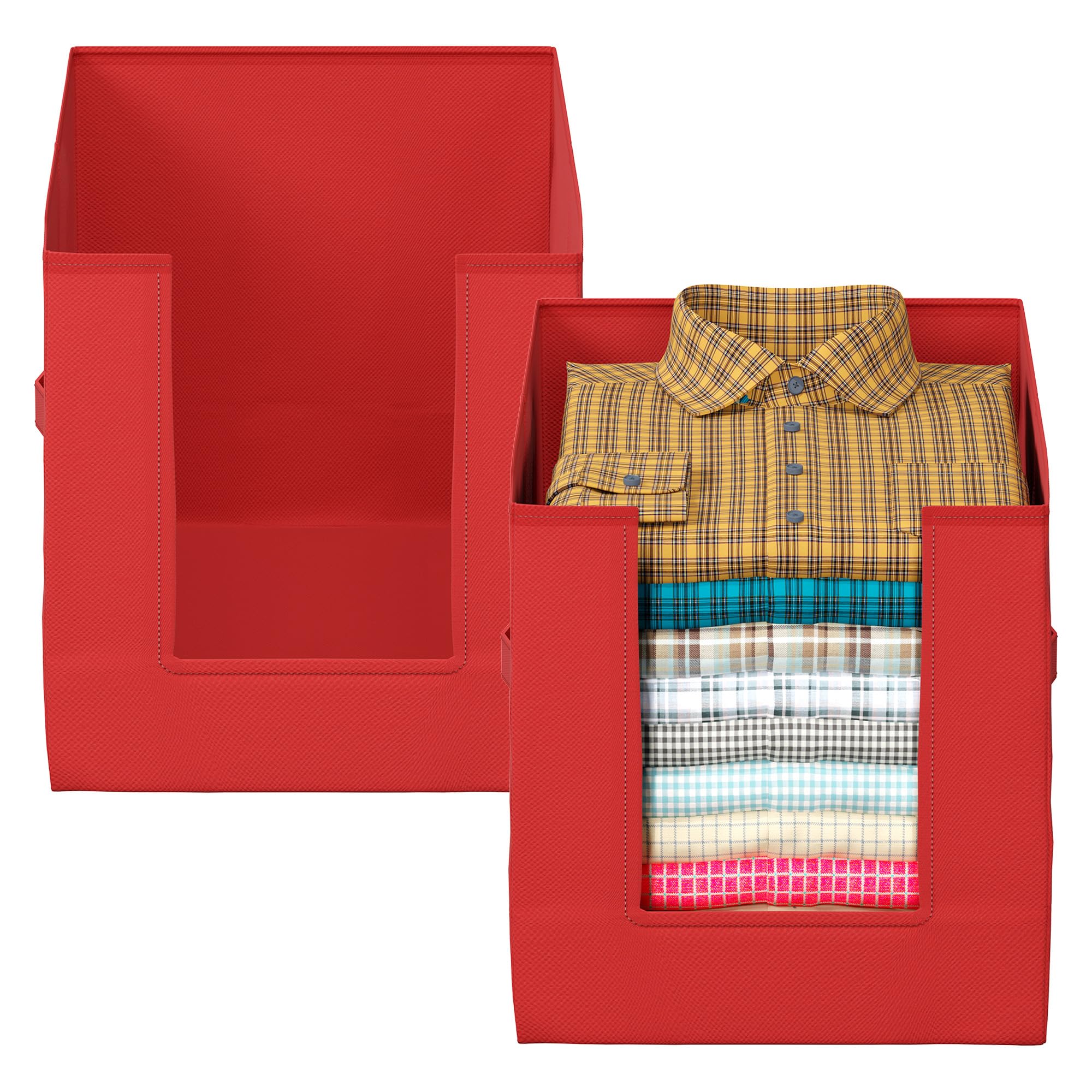 Kuber Industries Pack Of 2 - Shirt Stacker Organizer For Wardrobe | Foldable Closet Organizer For Saree Shirt, Pant, Dress Stora