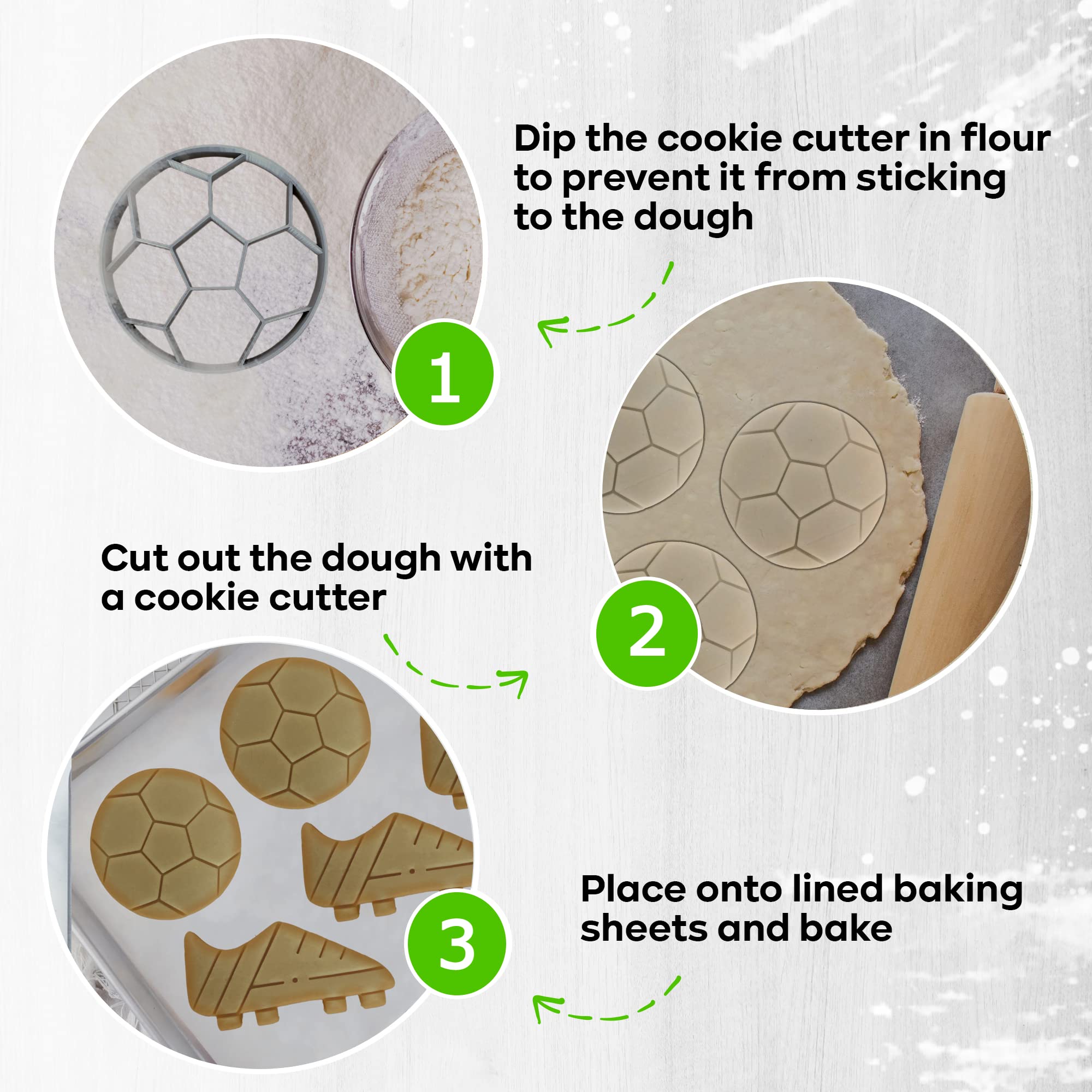 Moose Goods Soccer Cookie Cutter Set Of 5 - Soccer Ball Cookie Cutter Shapes & Stamps, Sports Jersey Cookie Cutter For Diy Bakin