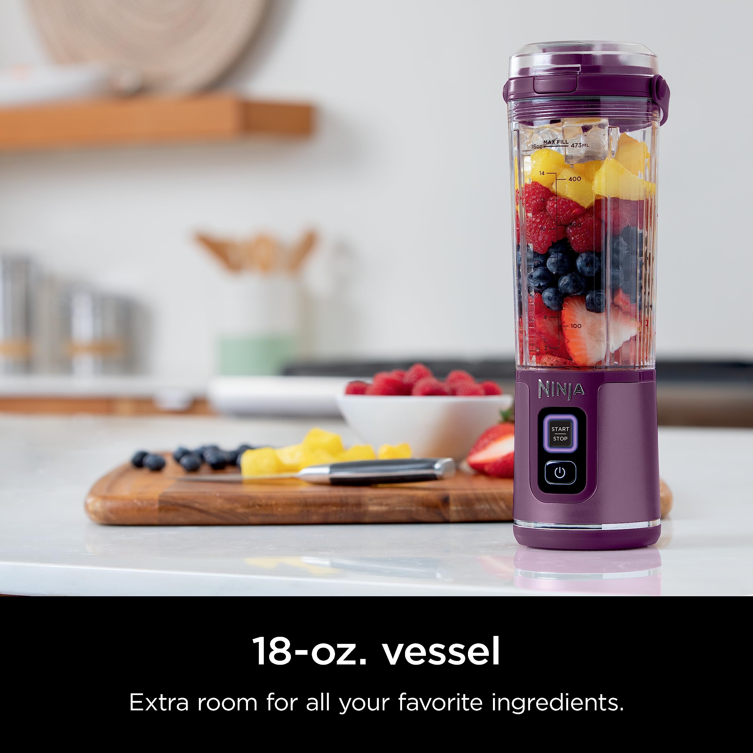 Ninja Bc151Pr Blast Portable Blender, Cordless, 18Oz. Vessel, Personal Blender-For Shakes & Smoothies, Bpa Free, Leakproof-Lid &