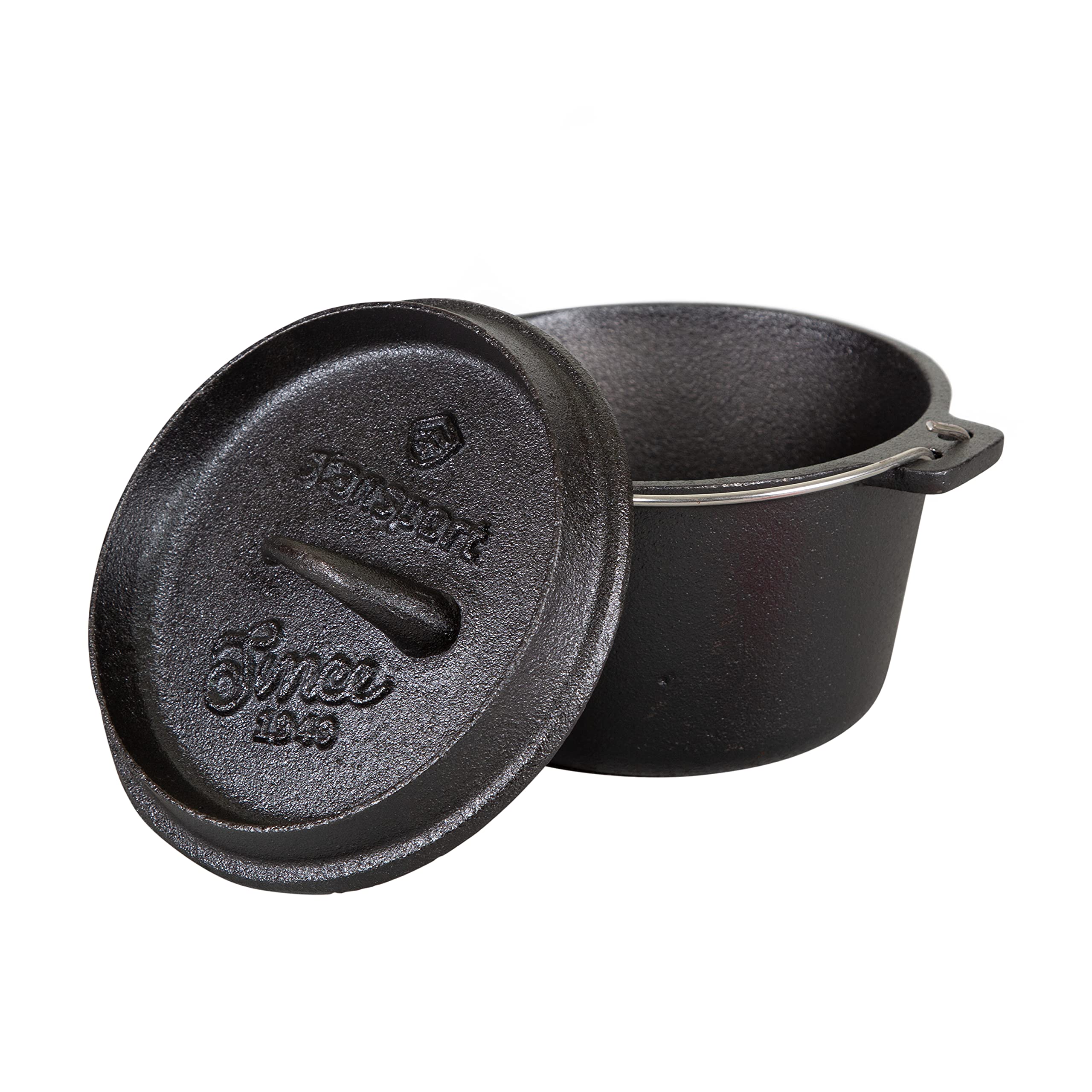 Stansport 1 Qt Pre-Seasoned Cast Iron Dutch Oven Flat Bottom (16016)
