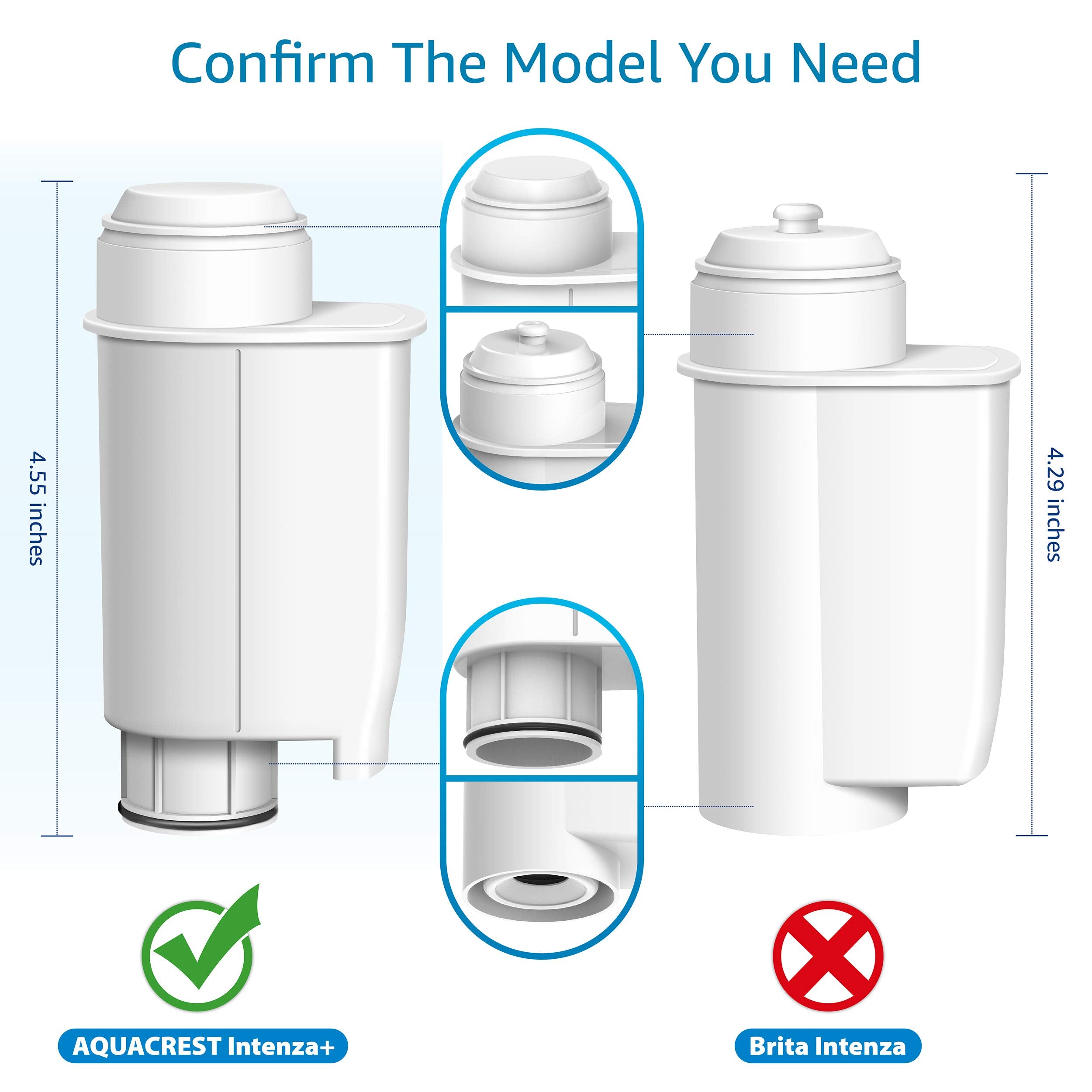 Aquacrest Tv Sd Certified Coffee Water Filter, Replacement For Brita Intenza Water Filter Gaggia, Philips, Saeco, Ca6702/00, Int