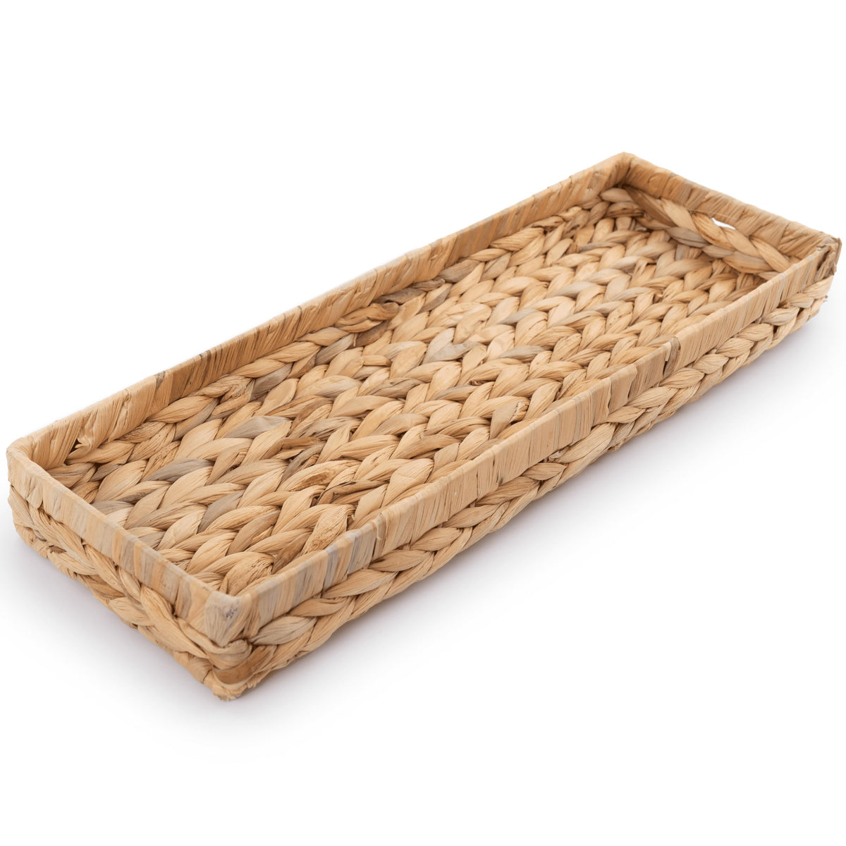 Wicker Toilet Tank Basket, 16 Inch Toilet Tank Tray For Bathroom Long Back Of Toilet Tray Vanity Tray Set For Bathroom Counterto