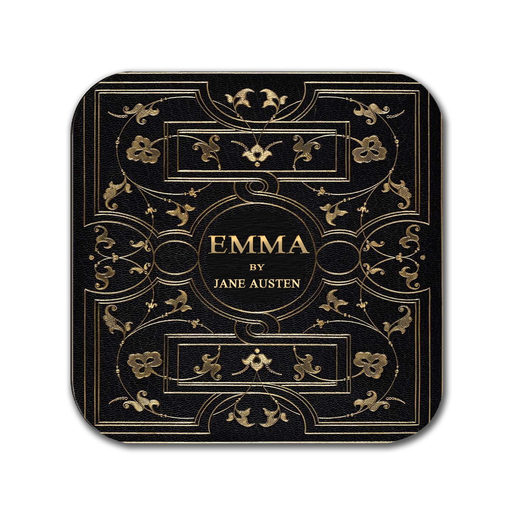 6 Coasters with Complete Novels of Jane Austen Six Coffee Mug Coasters with Complete Novels of Jane Austen's Book Designs. (Book Title)