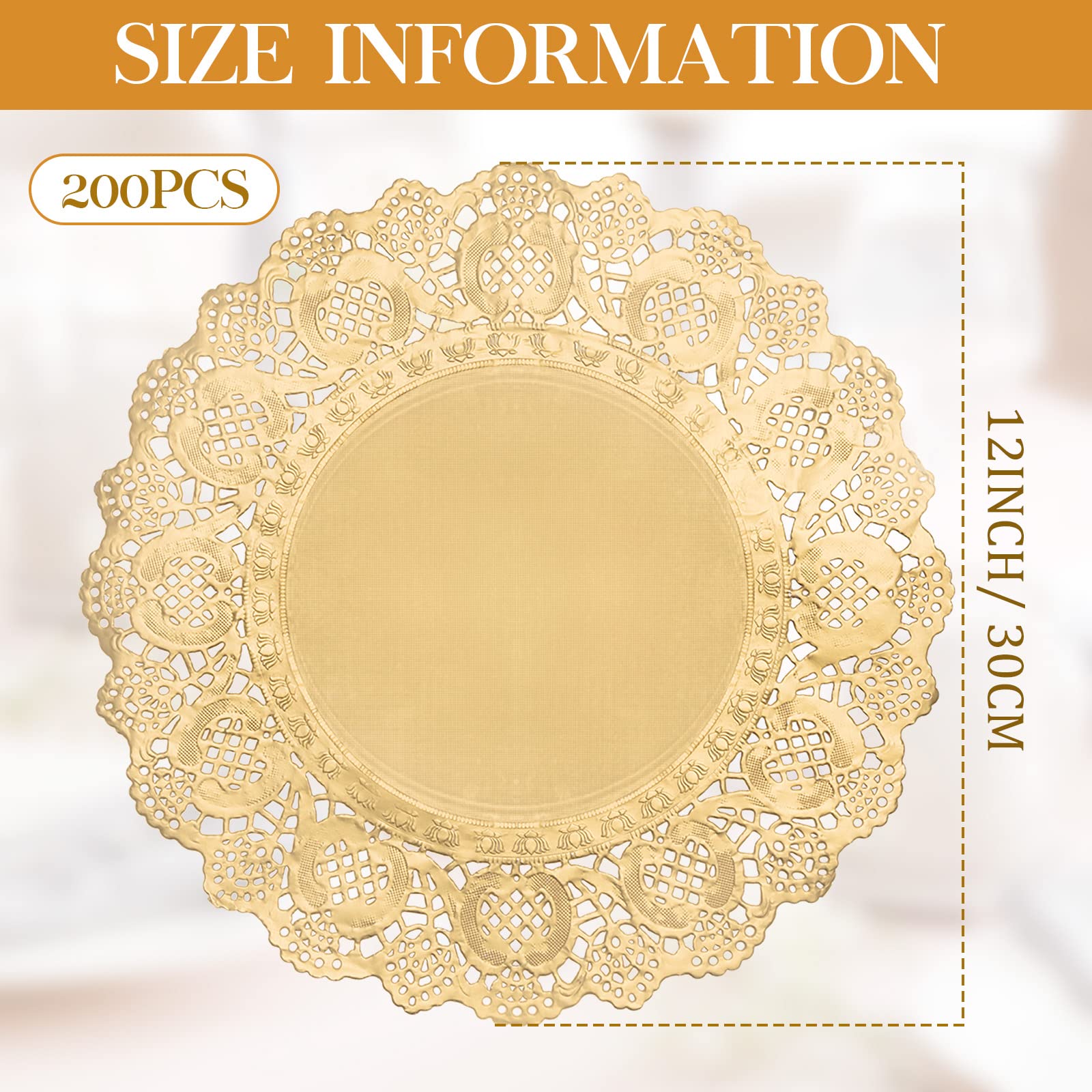Gueevin 200 Pcs Paper Doilies For Tables Lace Round Paper Placemats Decorative Disposable Placemats Doily Paper Pad For Dinner P
