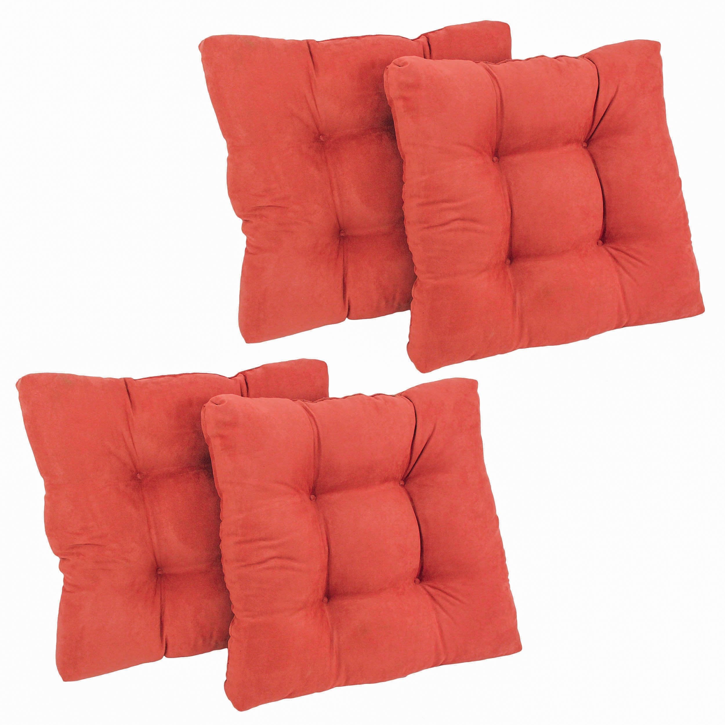 Blazing Needles 19-Inch Microsuede Square Chair Cushion, 19'' X 19'', Cardinal Red 4 Count